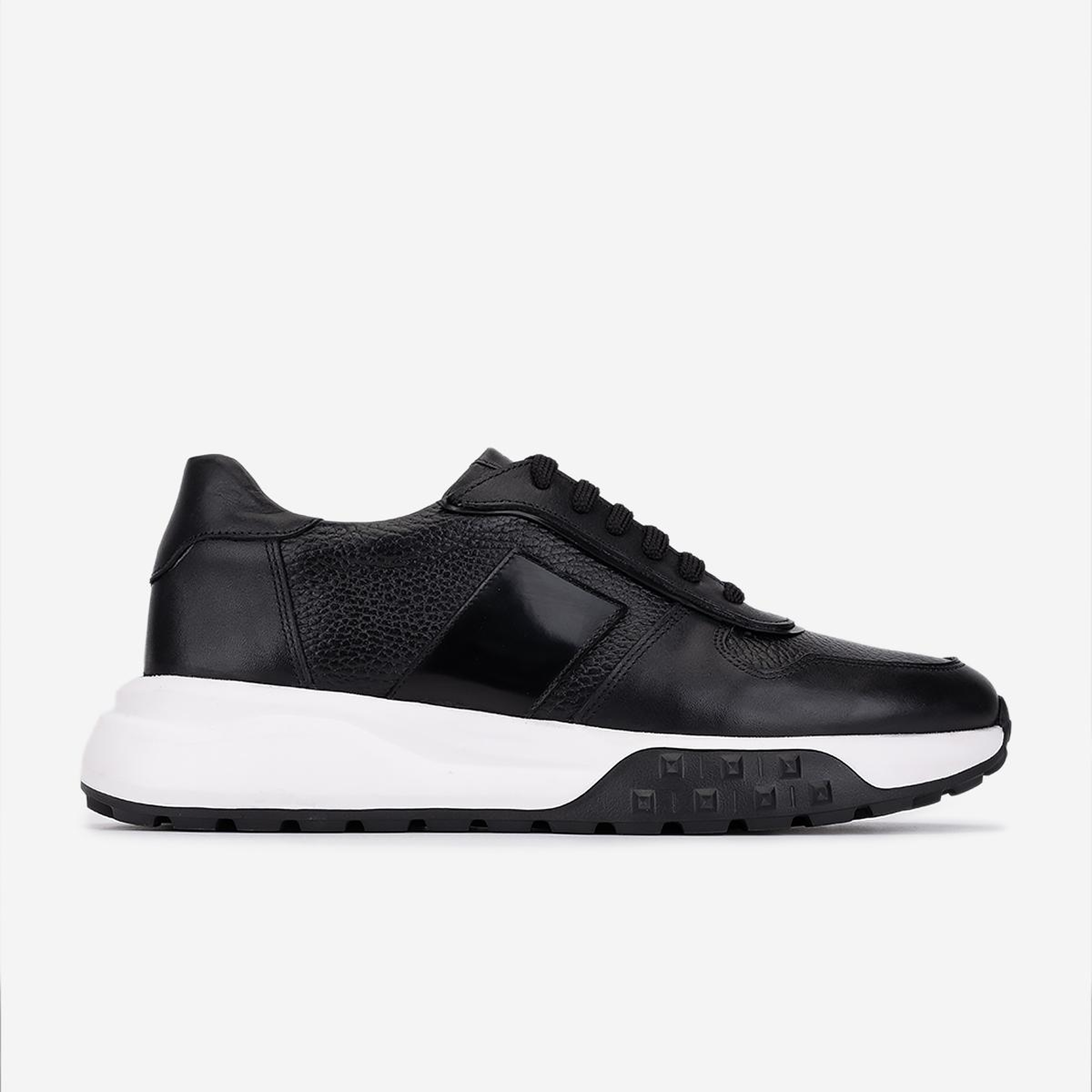 Valmenti Erkek Hakiki Deri Siyah Sneakers & Spor Ayakkabı