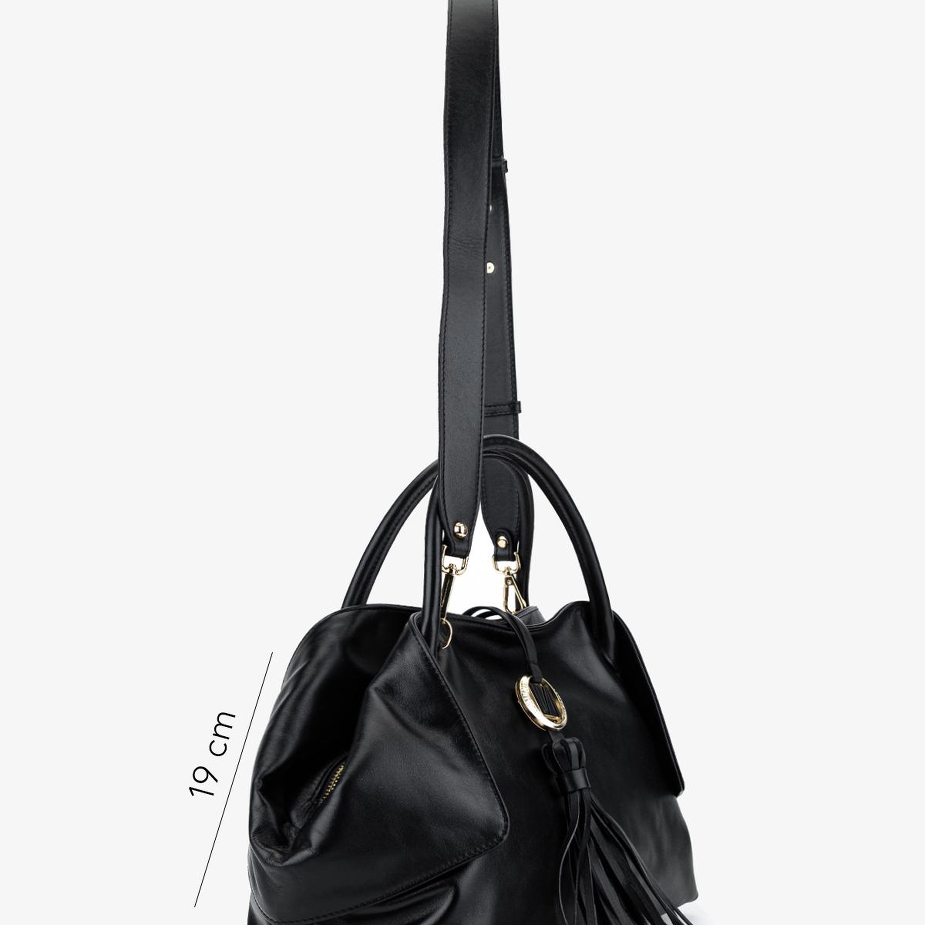 Valmenti Kadın Hakiki Deri Siyah Kol Çantası