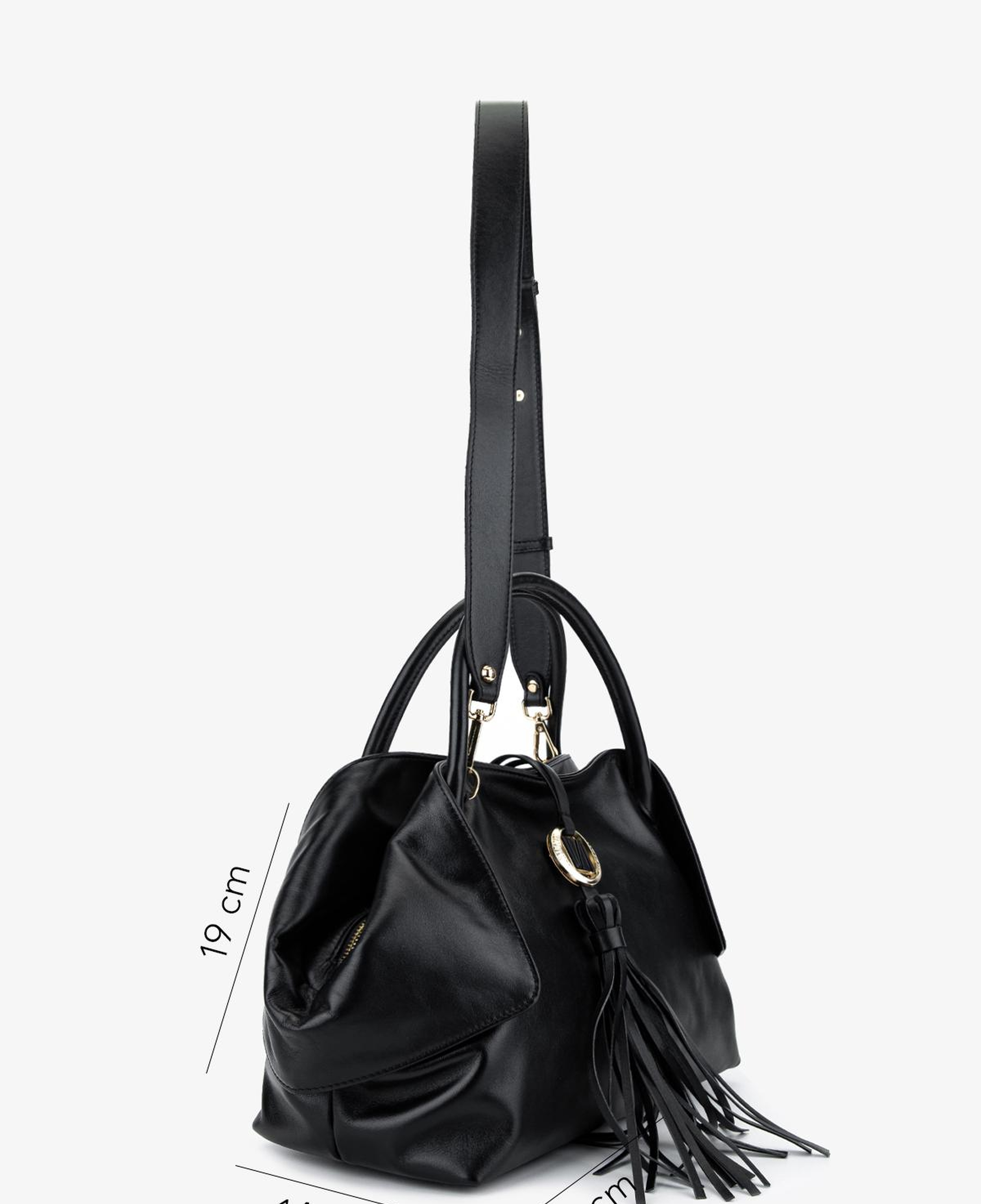 Valmenti Kadın Hakiki Deri Siyah Kol Çantası