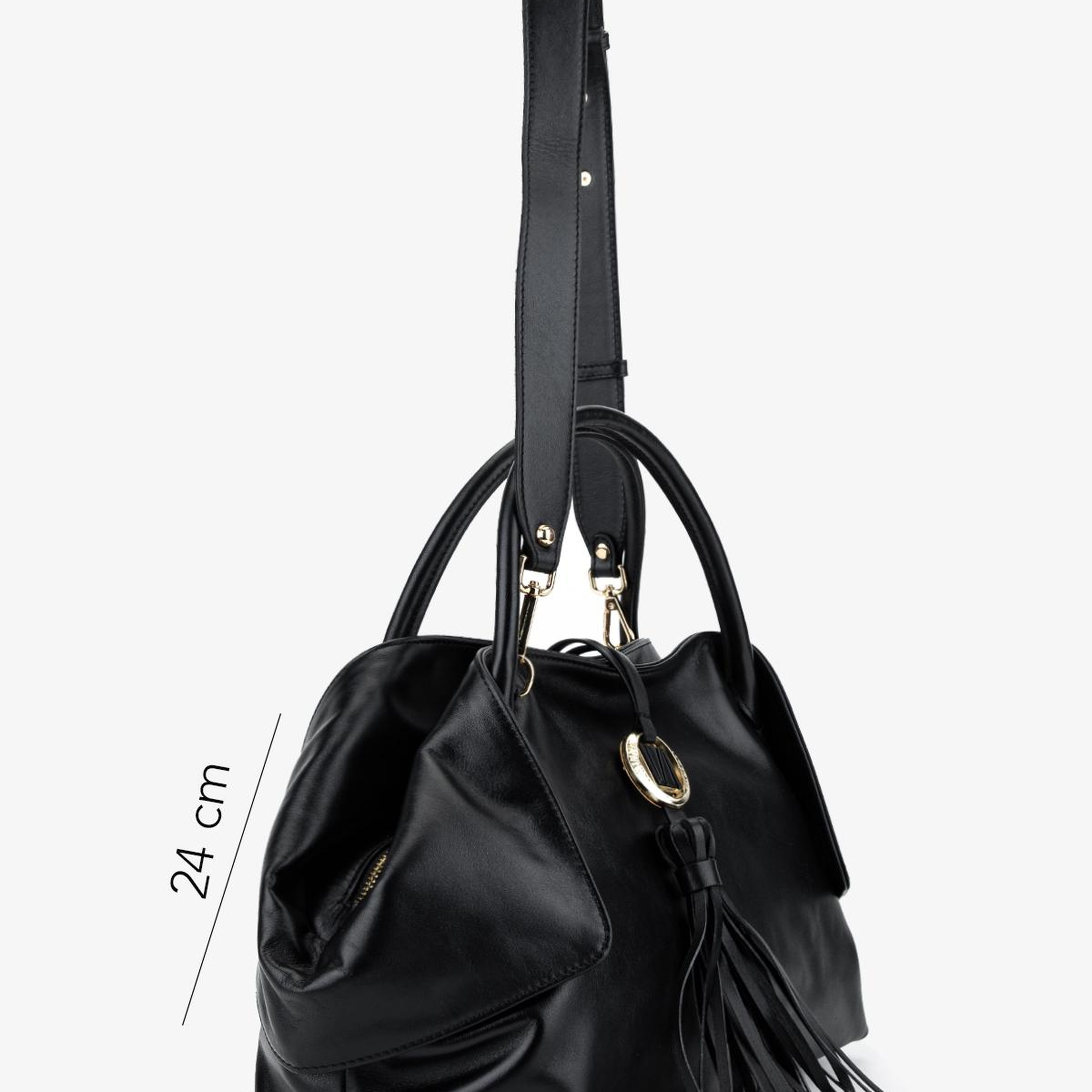 Valmenti Kadın Hakiki Deri Siyah Kol Çantası