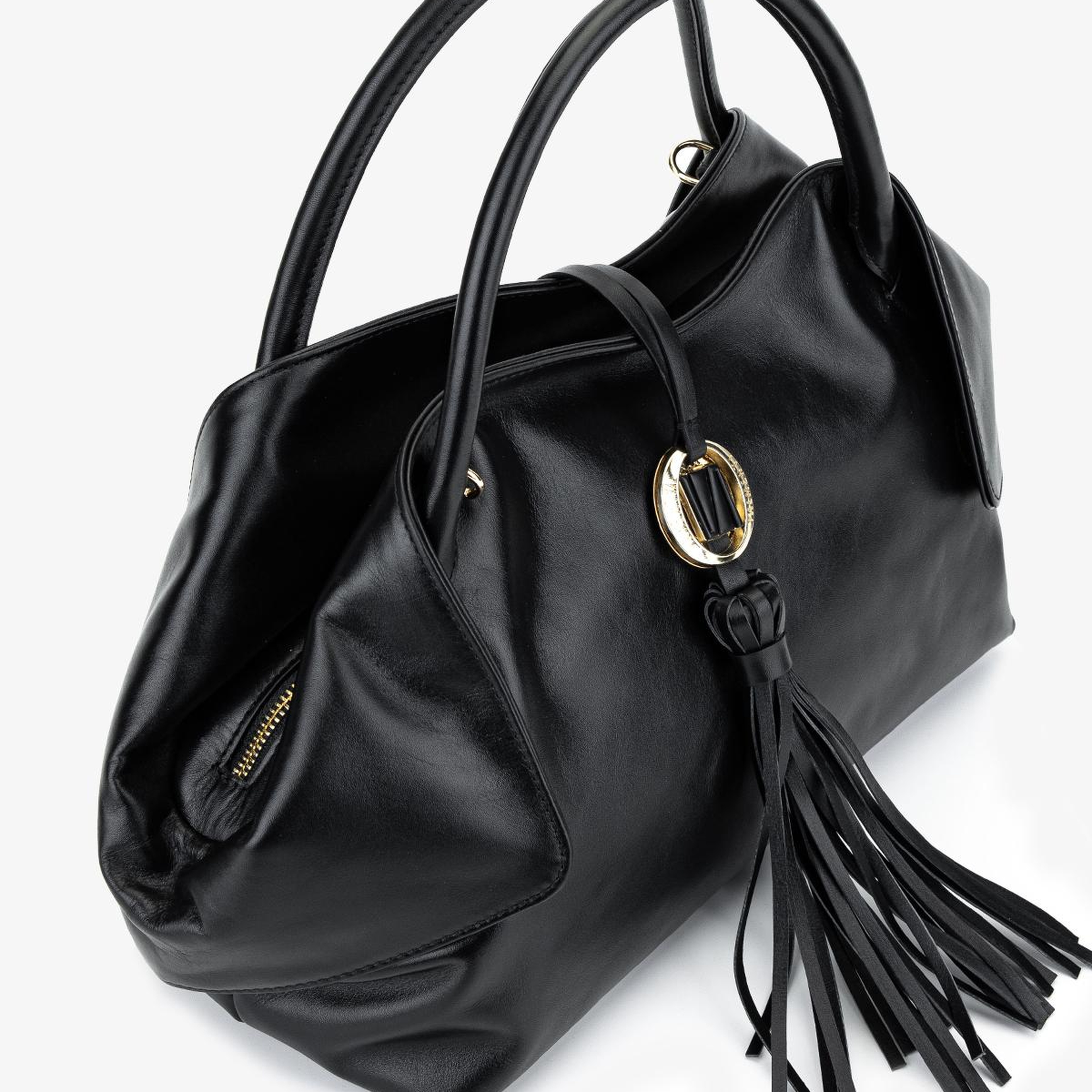 Valmenti Kadın Hakiki Deri Siyah Kol Çantası