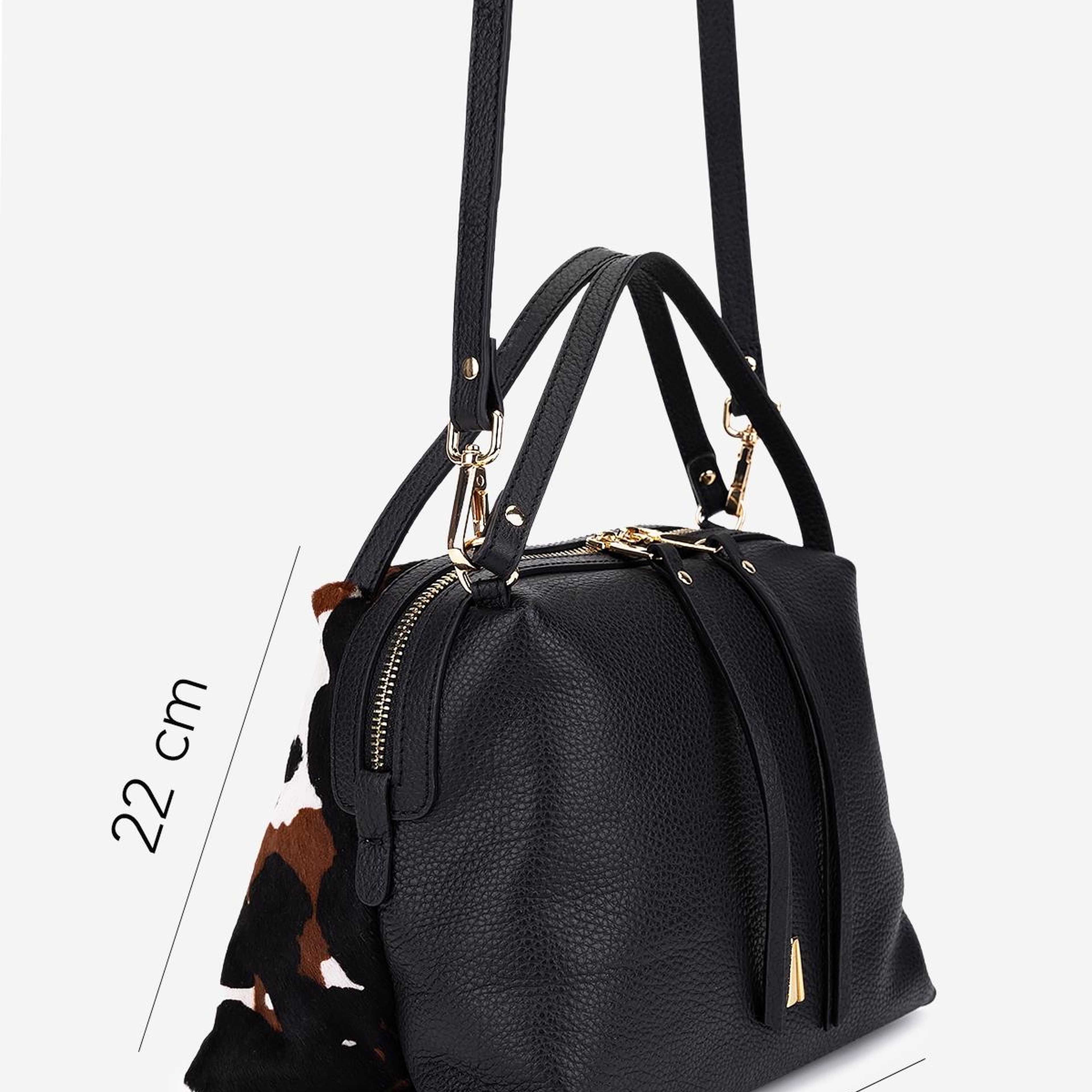 Valmenti Kadın Hakiki Deri Siyah Kol Çantası