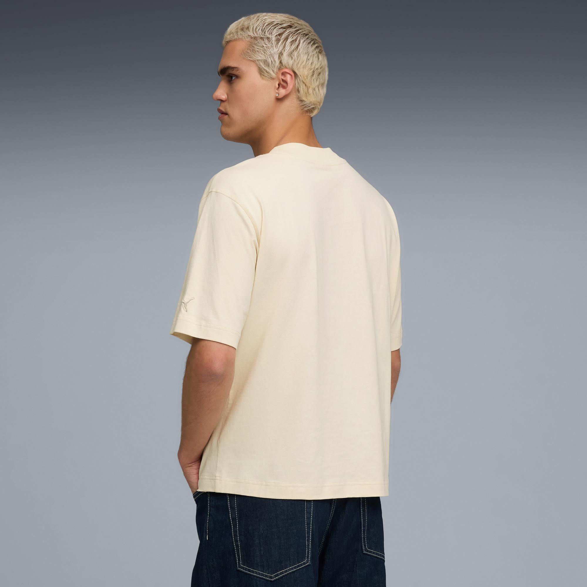 Puma Essentials Graphic Boxy Unisex Krem T-Shirt