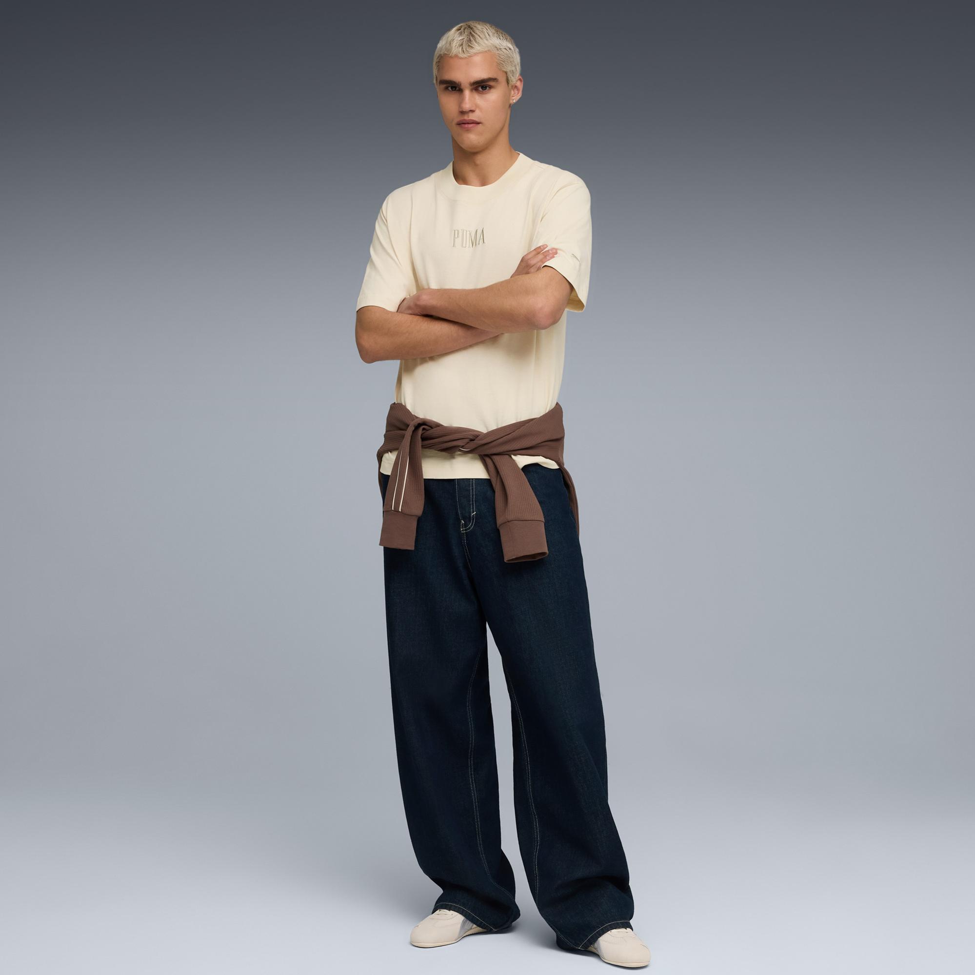 Puma Essentials Graphic Boxy Unisex Krem T-Shirt