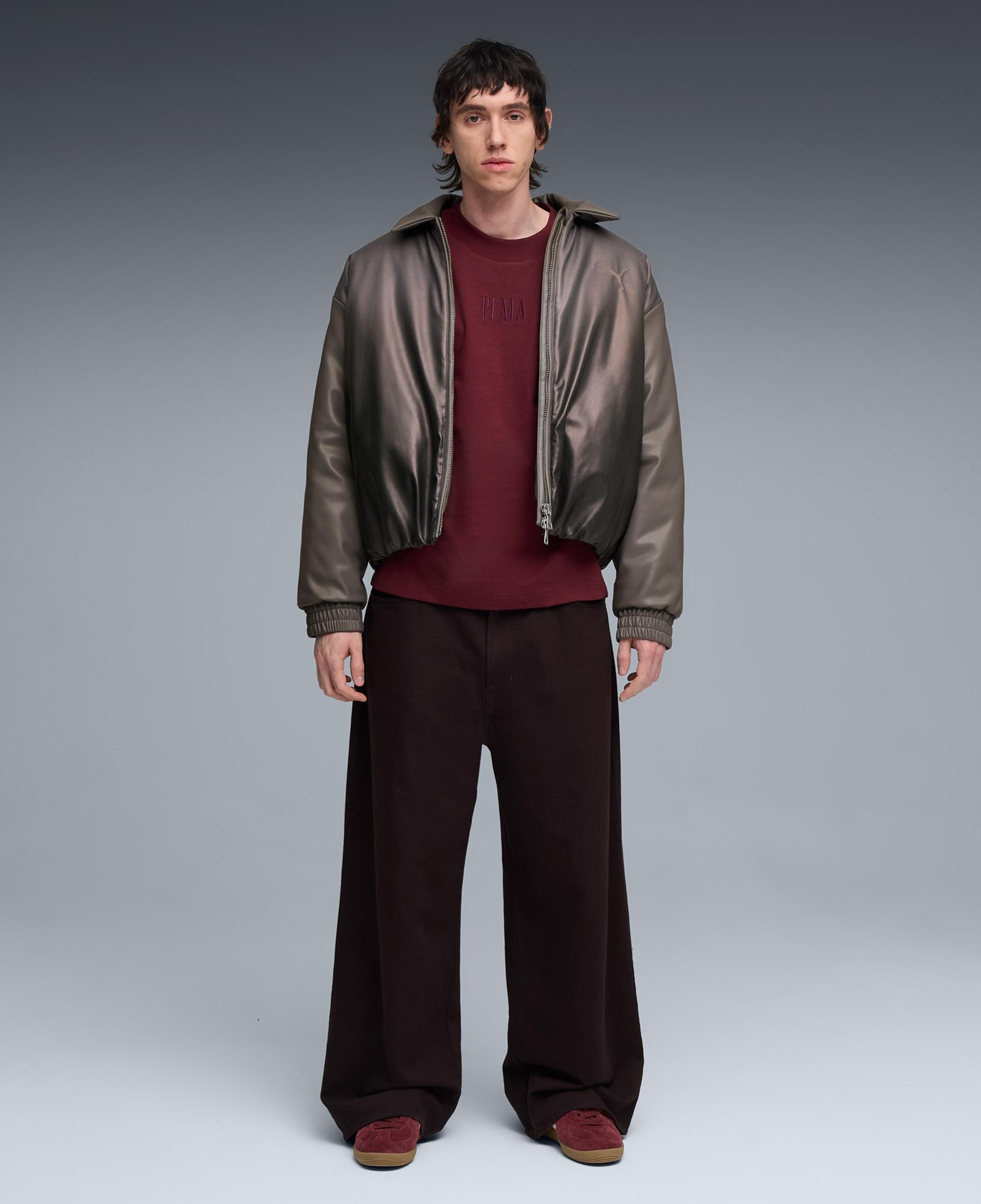 Puma Essentials Graphic Boxy Unisex Bordo T-Shirt