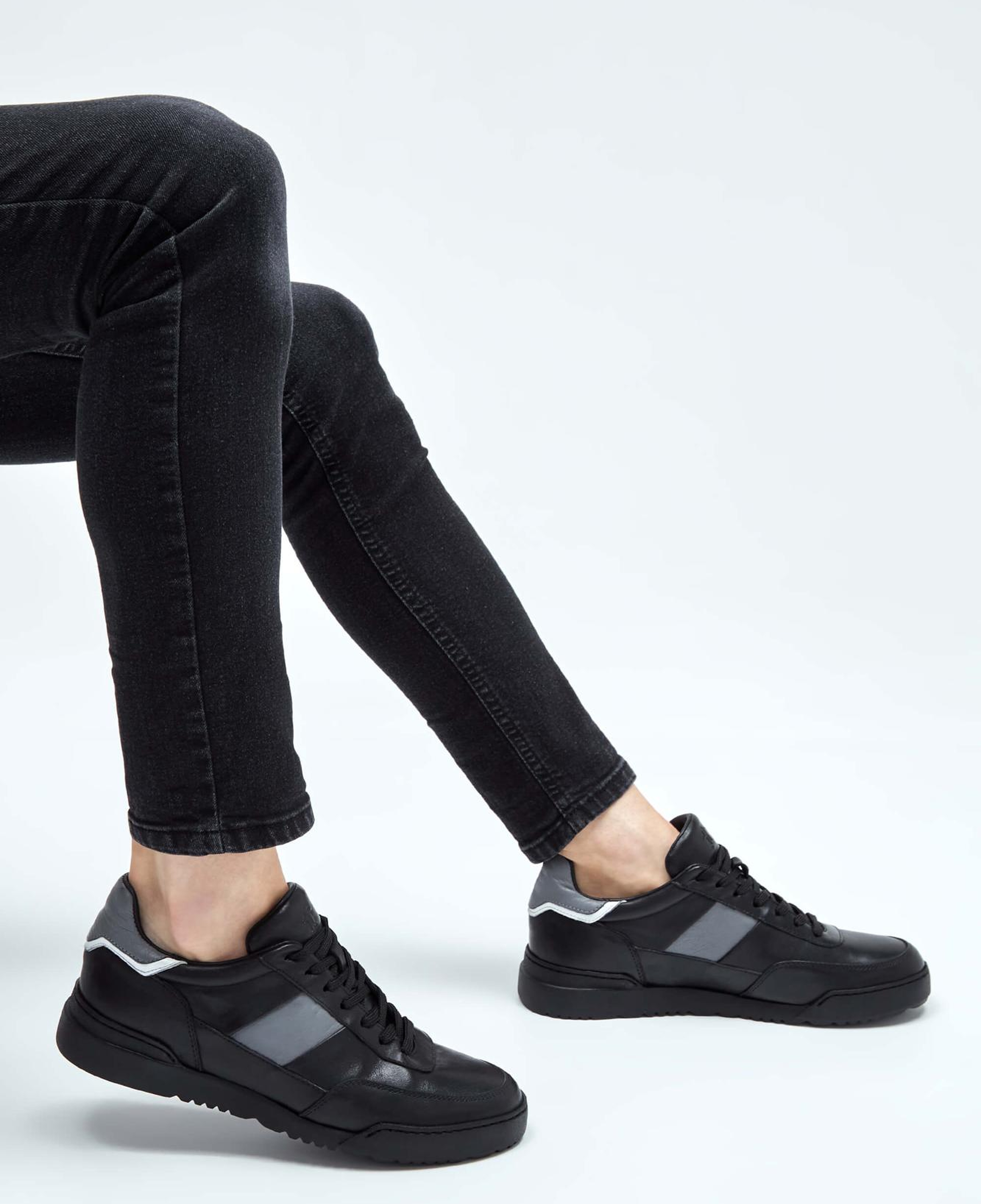 Tamer Tanca Erkek Hakiki Deri Siyah Sneakers & Spor Ayakkabı