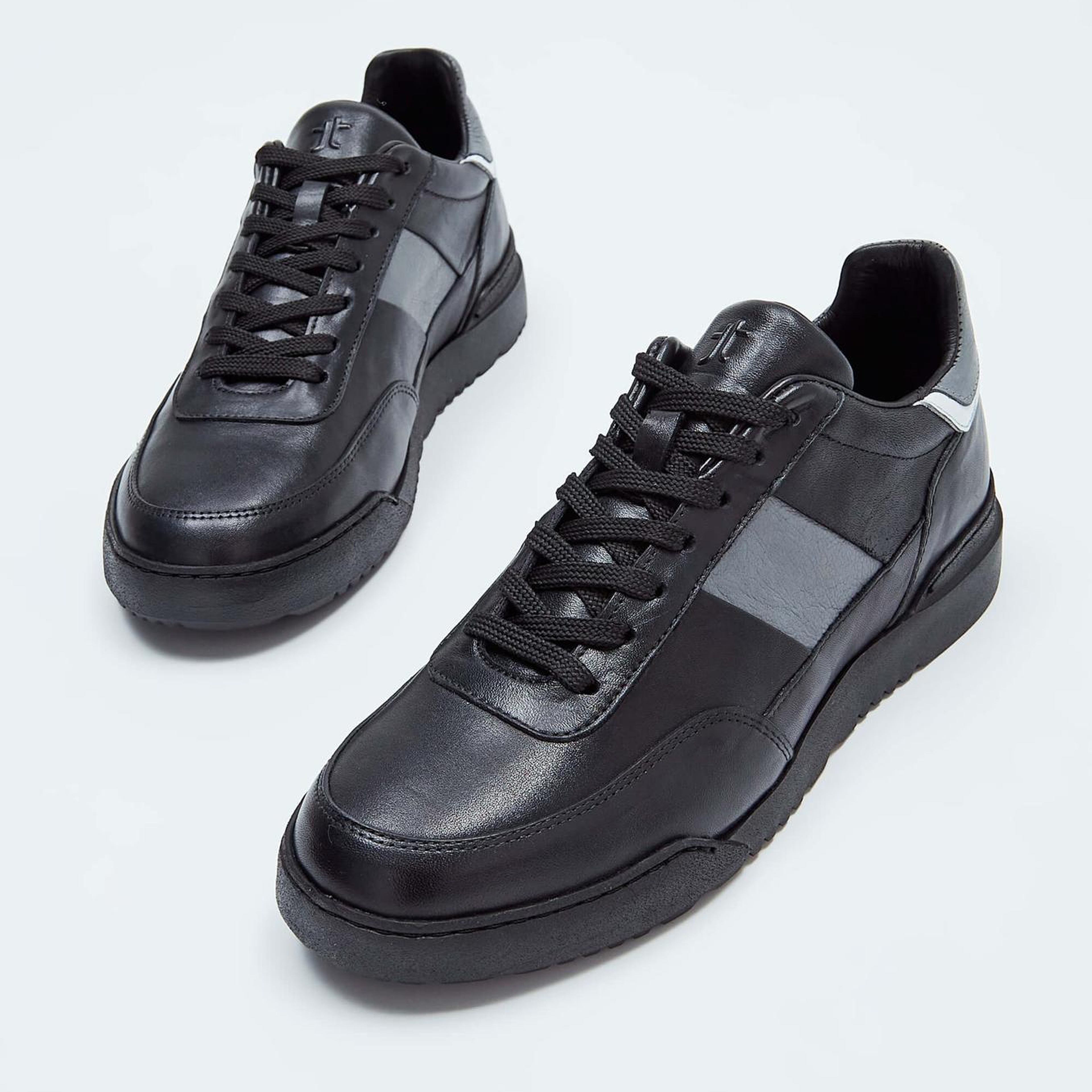 Tamer Tanca Erkek Hakiki Deri Siyah Sneakers & Spor Ayakkabı