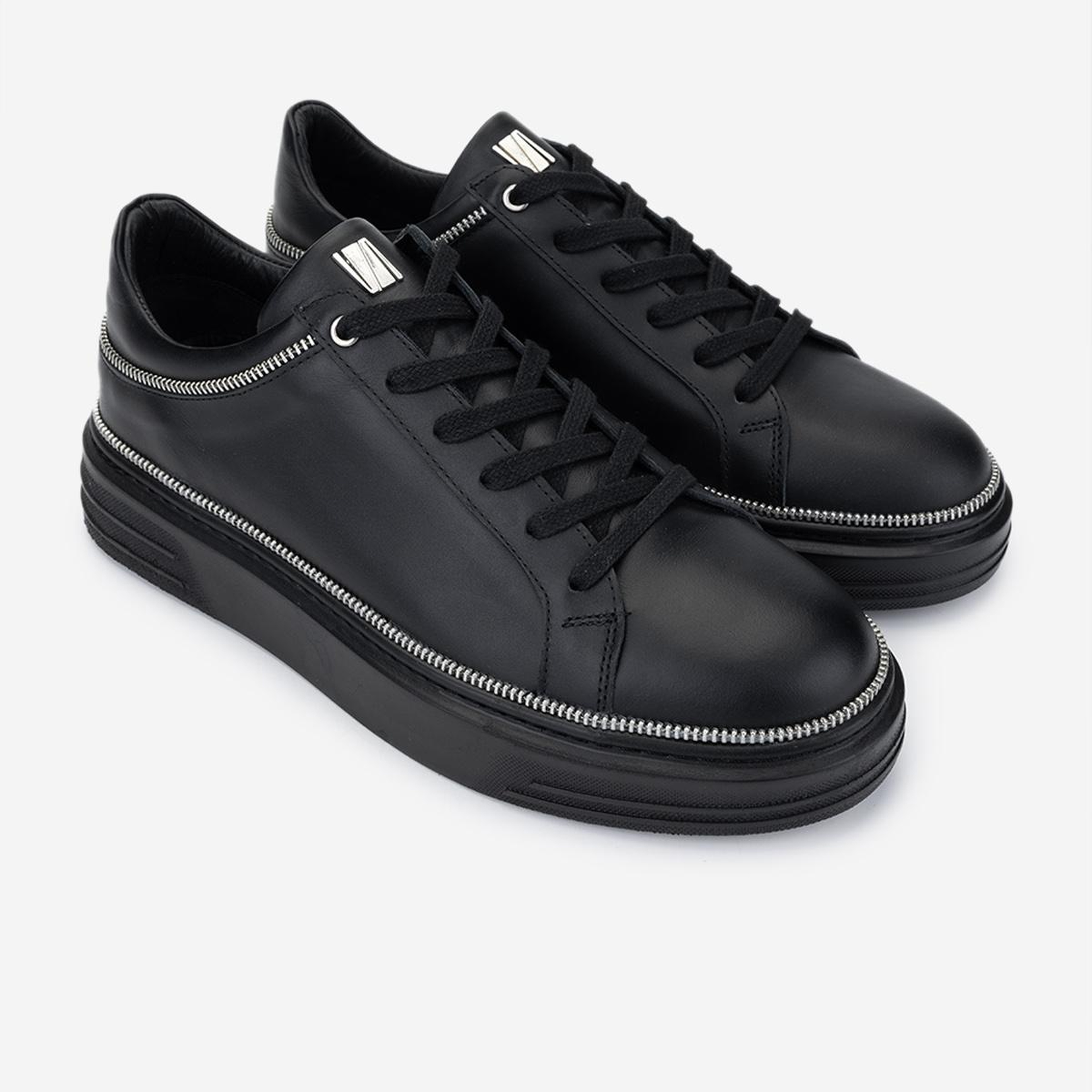 Valmenti Erkek Hakiki Deri Siyah Sneakers & Spor Ayakkabı