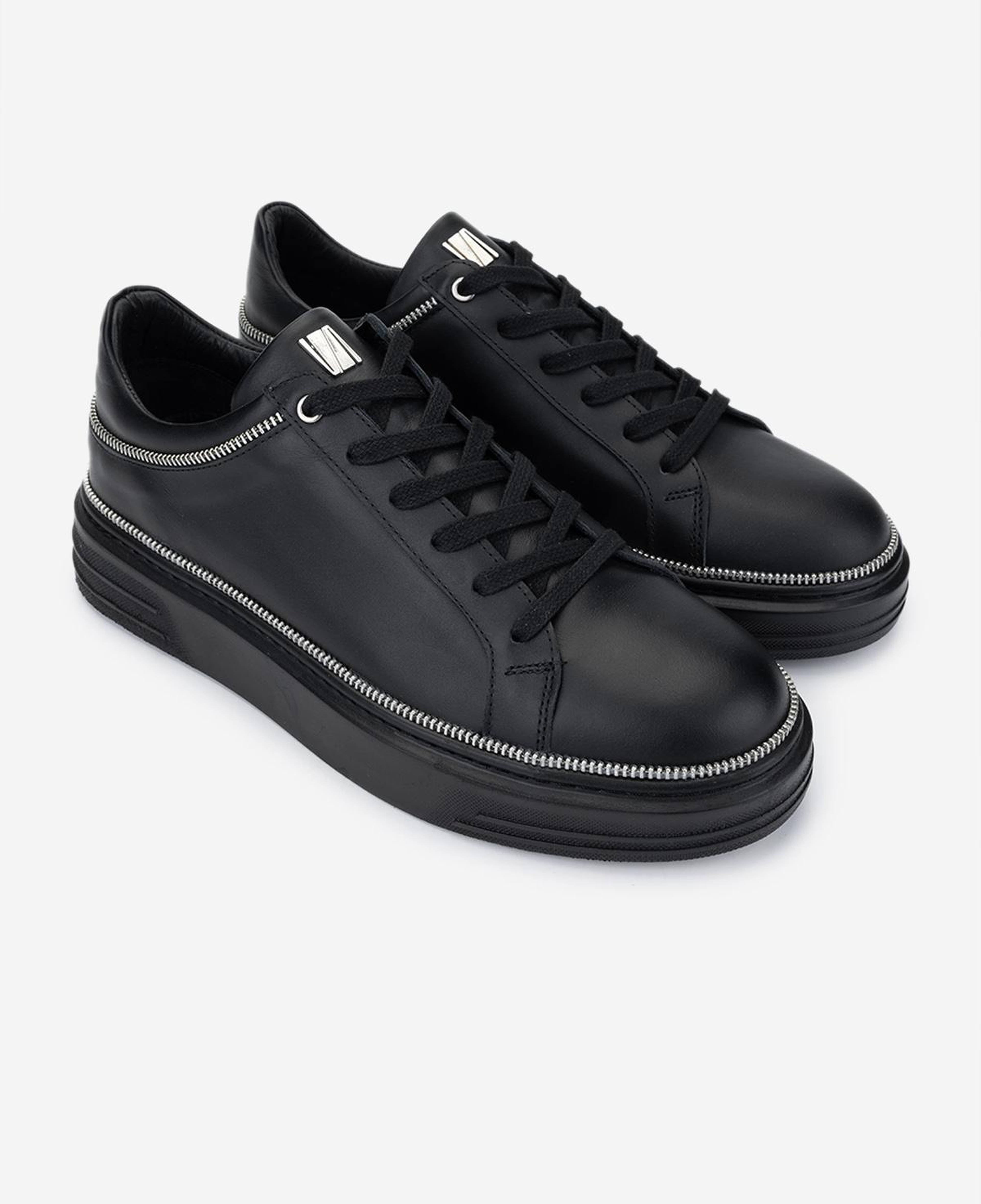 Valmenti Erkek Hakiki Deri Siyah Sneakers & Spor Ayakkabı