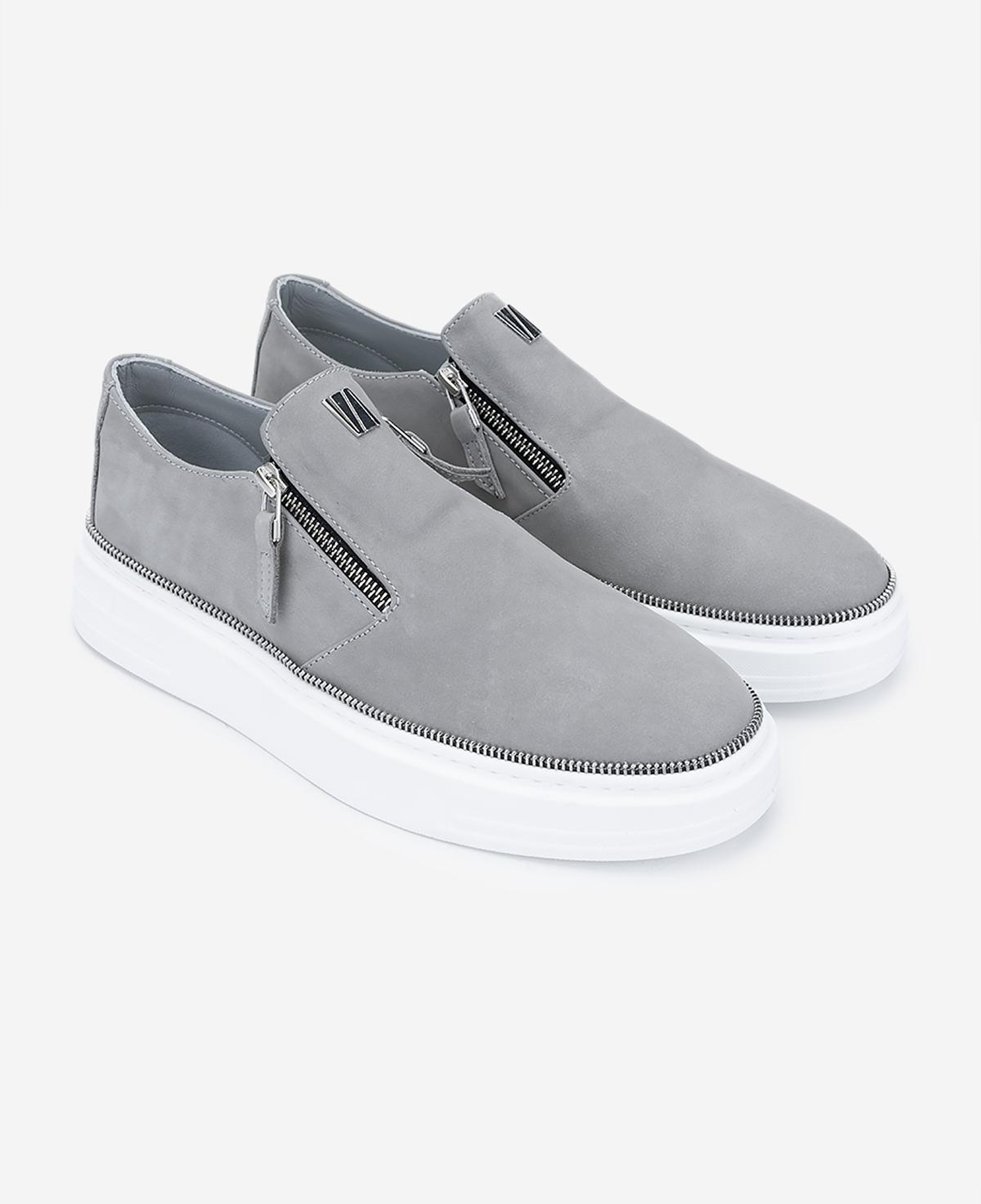 Valmenti Erkek Hakiki Deri Gri Nubuk Sneakers & Spor Ayakkabı