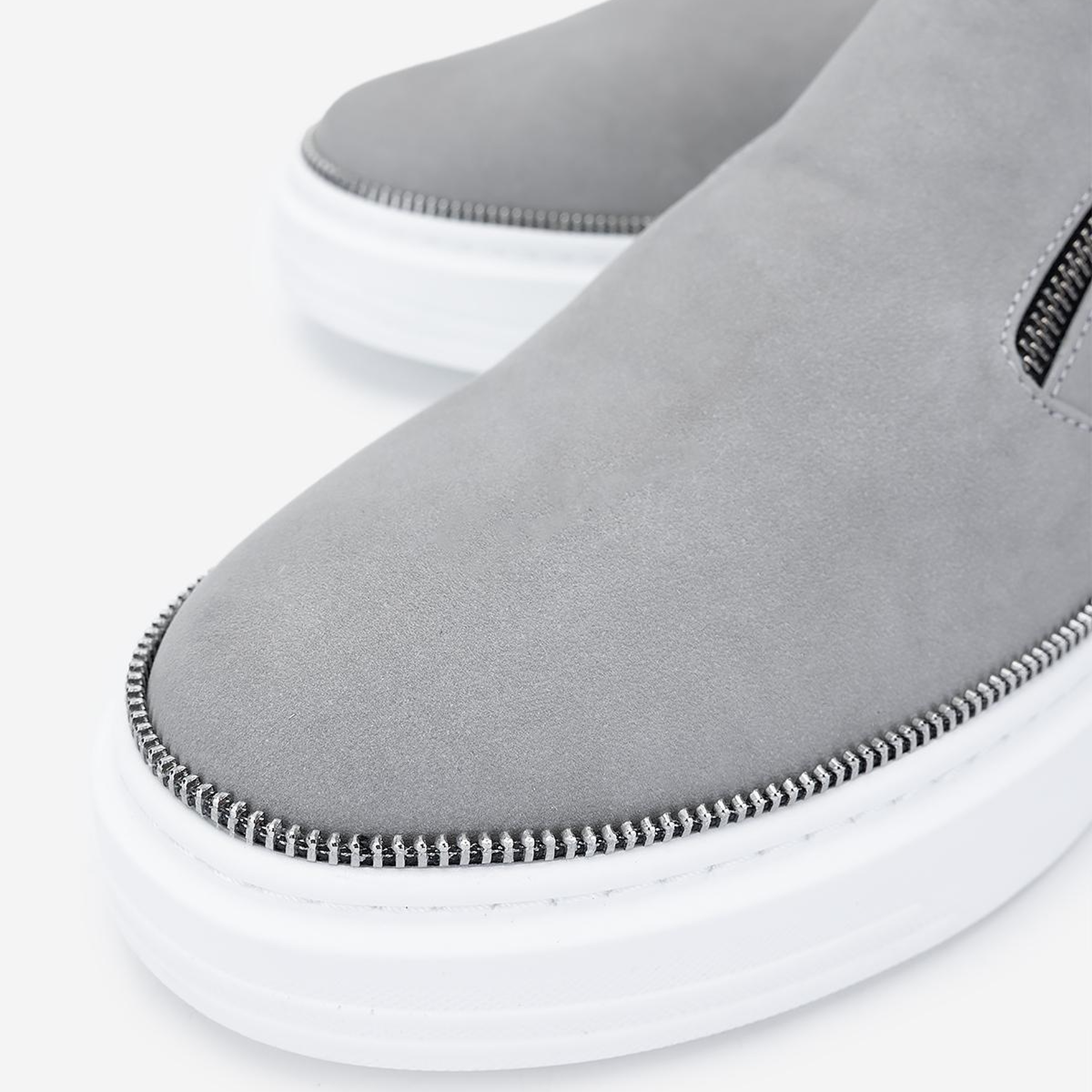 Valmenti Erkek Hakiki Deri Gri Nubuk Sneakers & Spor Ayakkabı