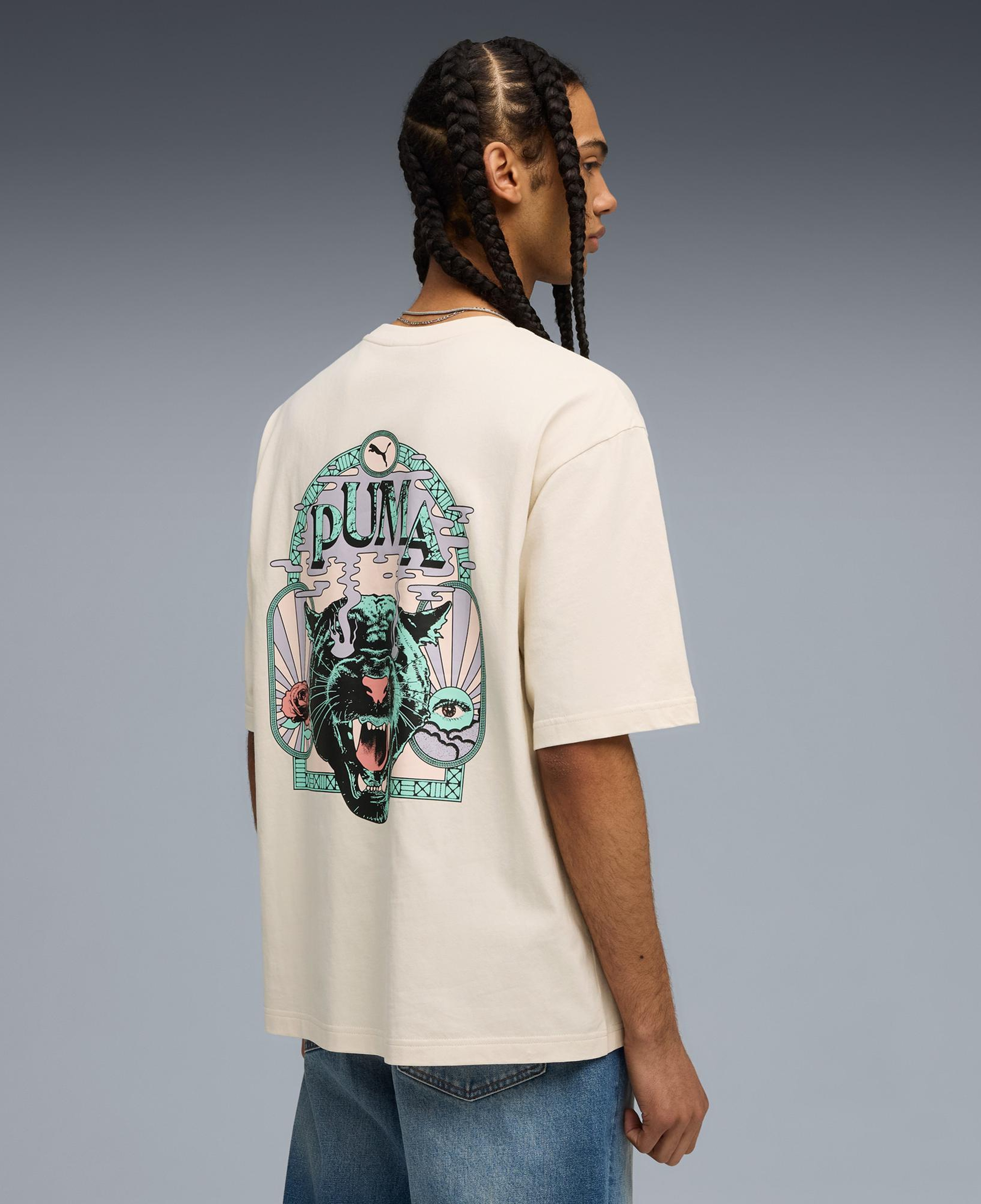 Puma Graphic Erkek Krem T-Shirt