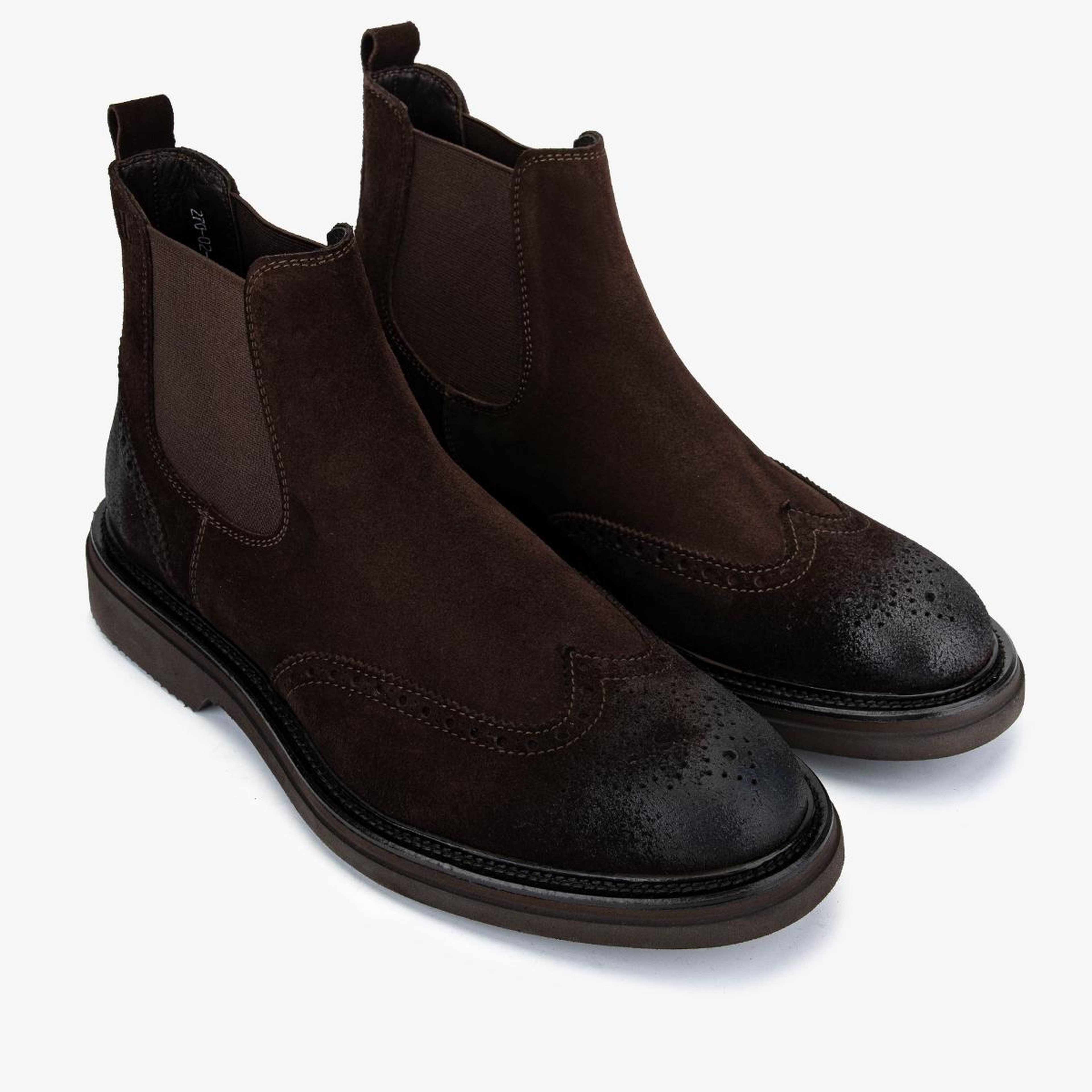 Valmenti Erkek Hakiki Deri Kahverengi Süet Düz Bot