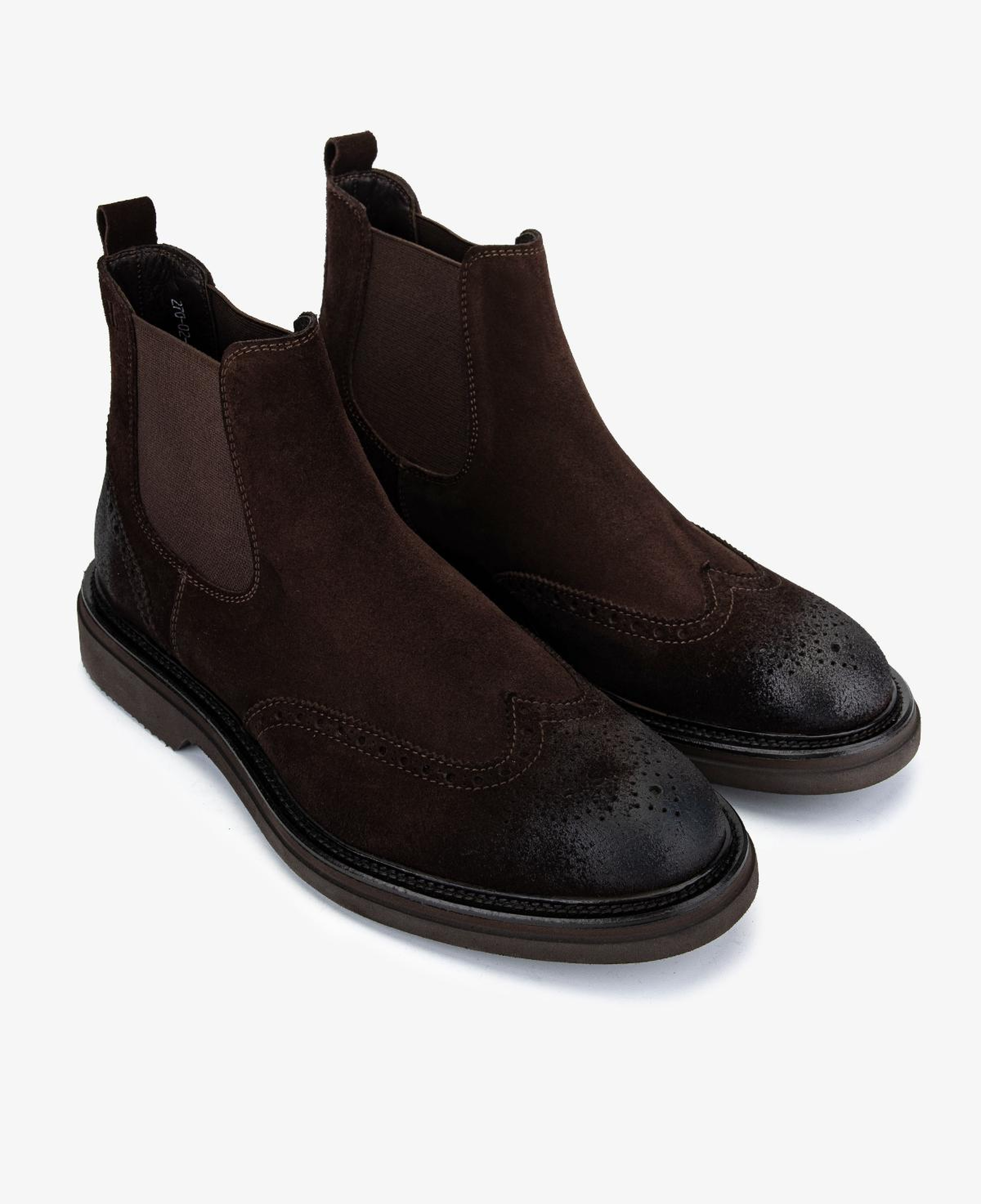 Valmenti Erkek Hakiki Deri Kahverengi Süet Düz Bot