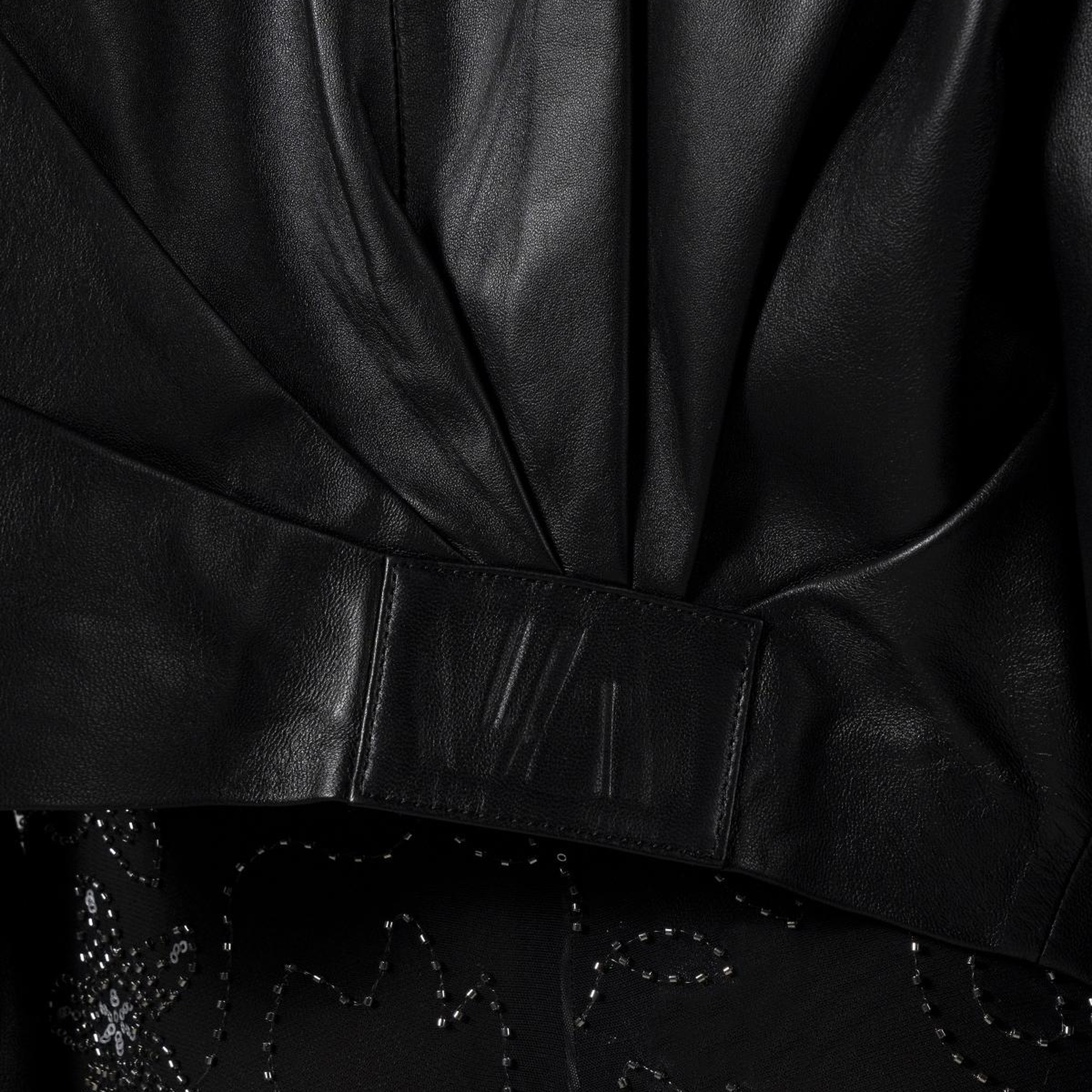 Valmenti Kadın Siyah Deri Mont