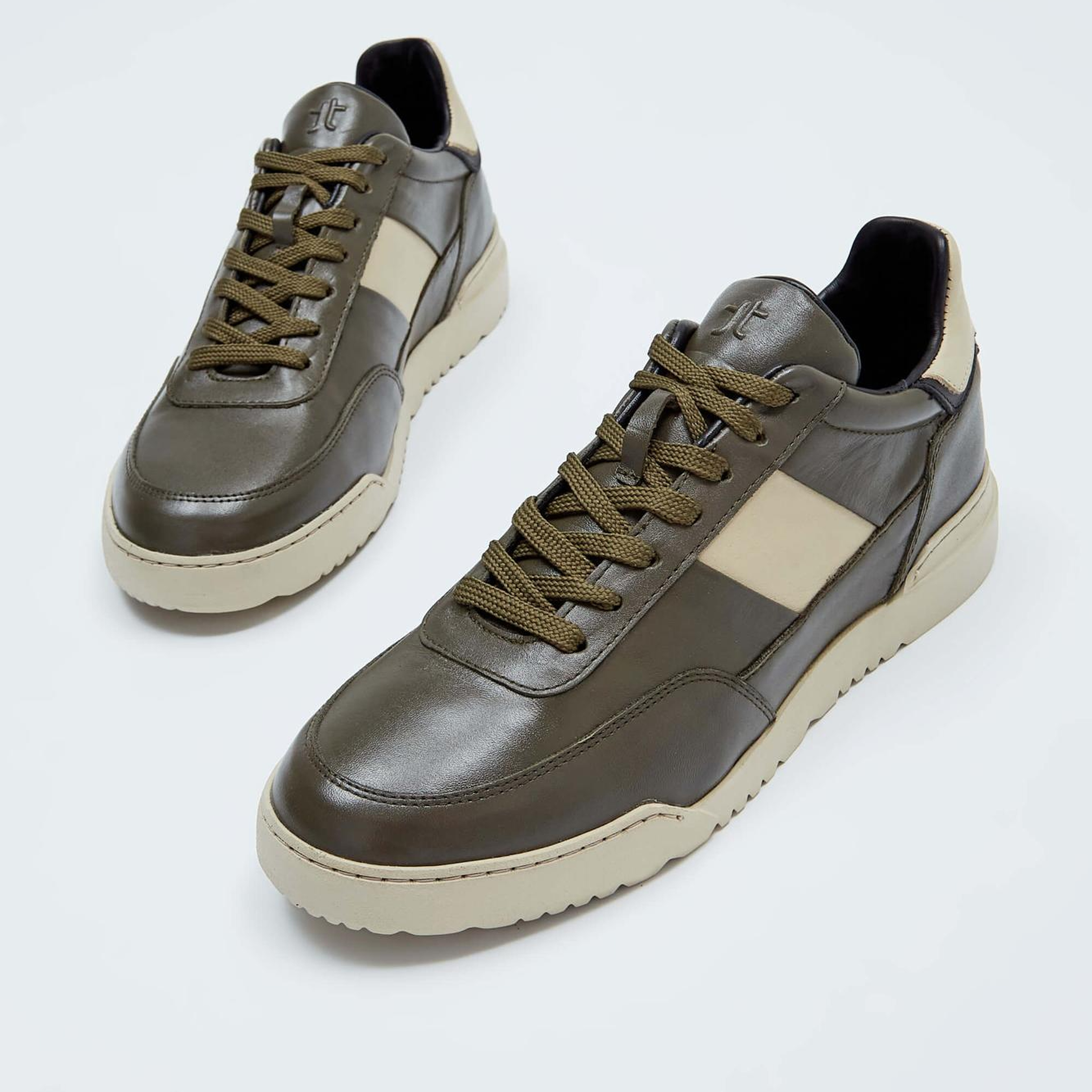 Tamer Tanca Erkek Hakiki Deri Haki/Vizon Sneakers & Spor Ayakkabı