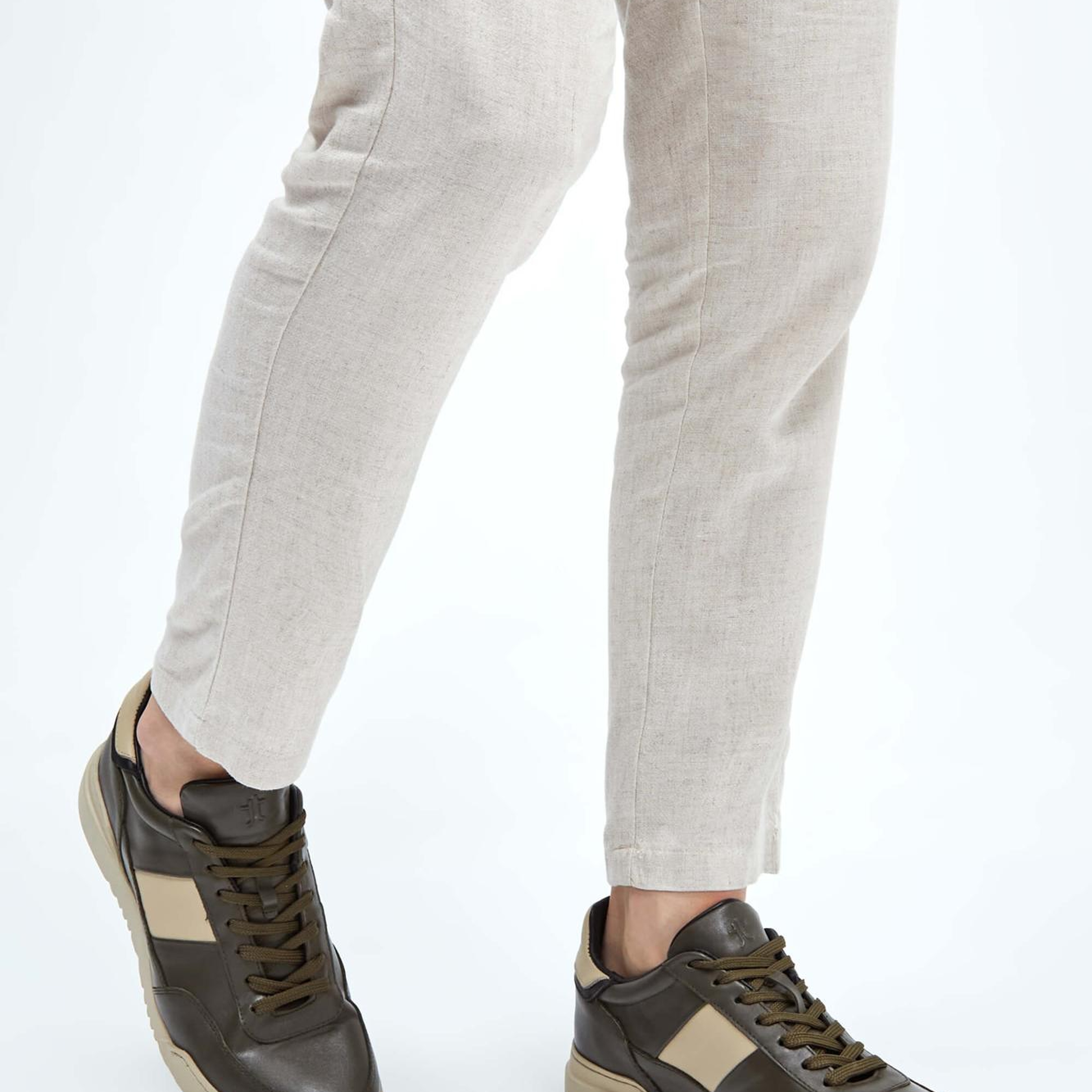 Tamer Tanca Erkek Hakiki Deri Haki/Vizon Sneakers & Spor Ayakkabı