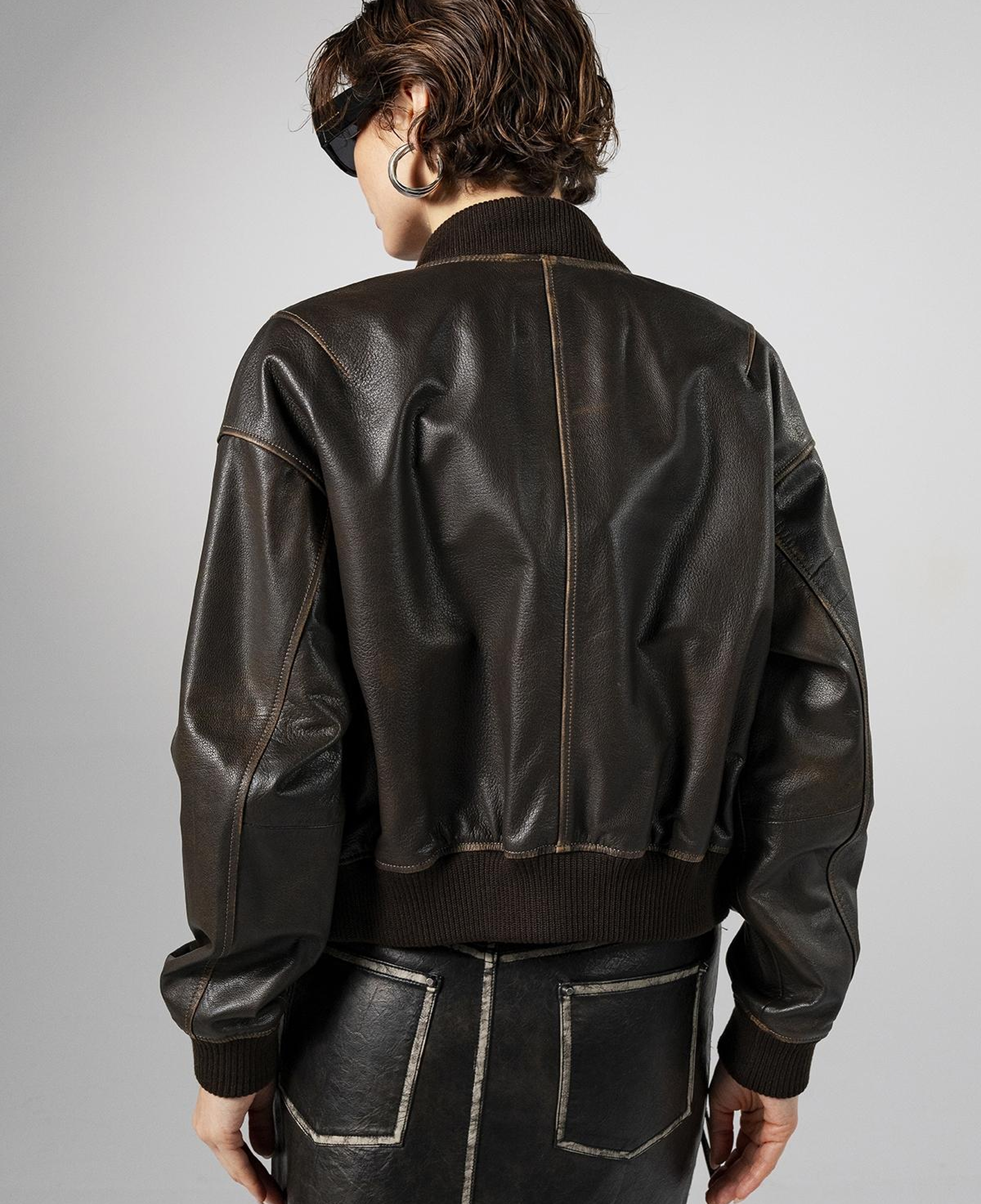 Valmenti Kadın Hakiki Deri Kahverengi Deri Mont