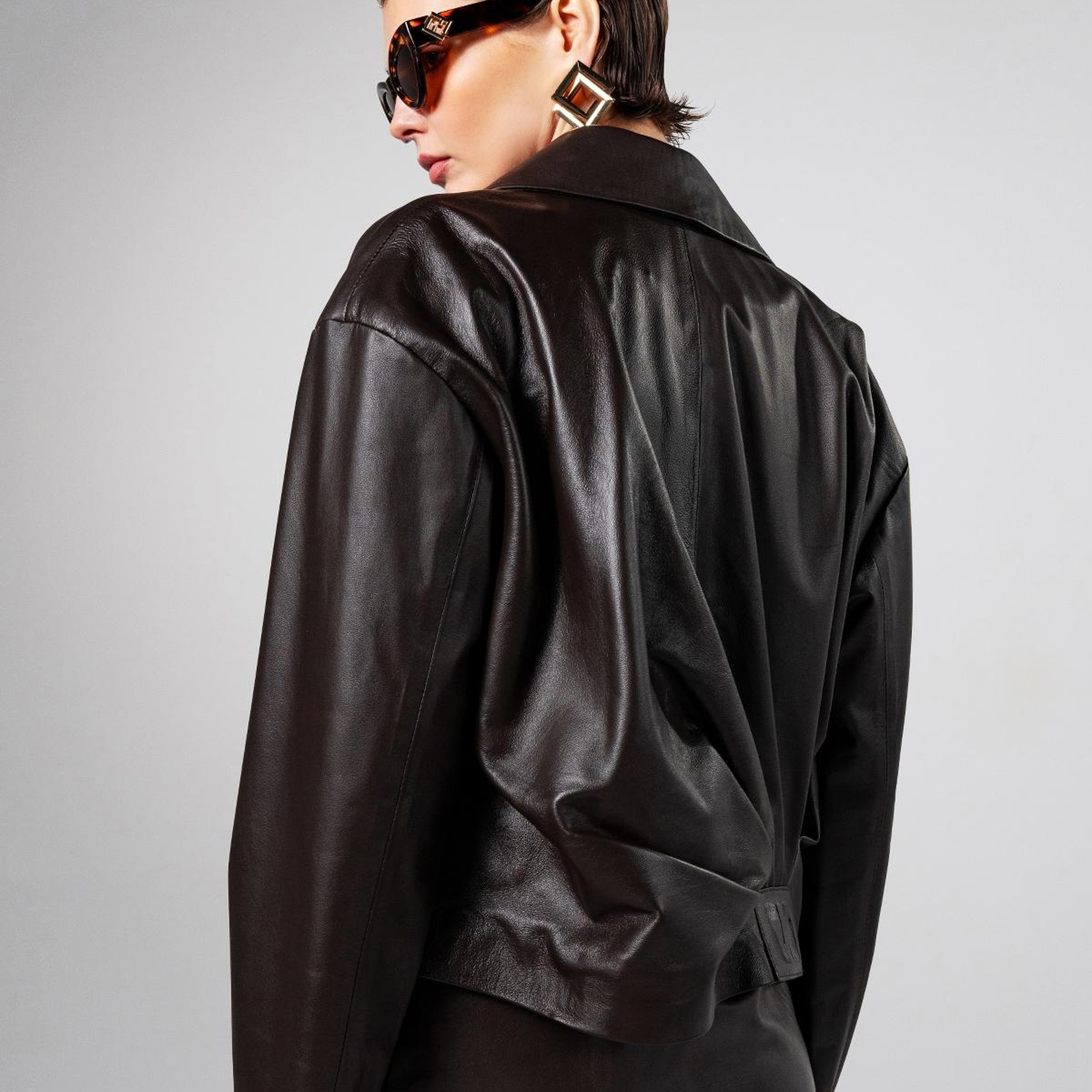 Valmenti Kadın Kahverengi Deri Mont