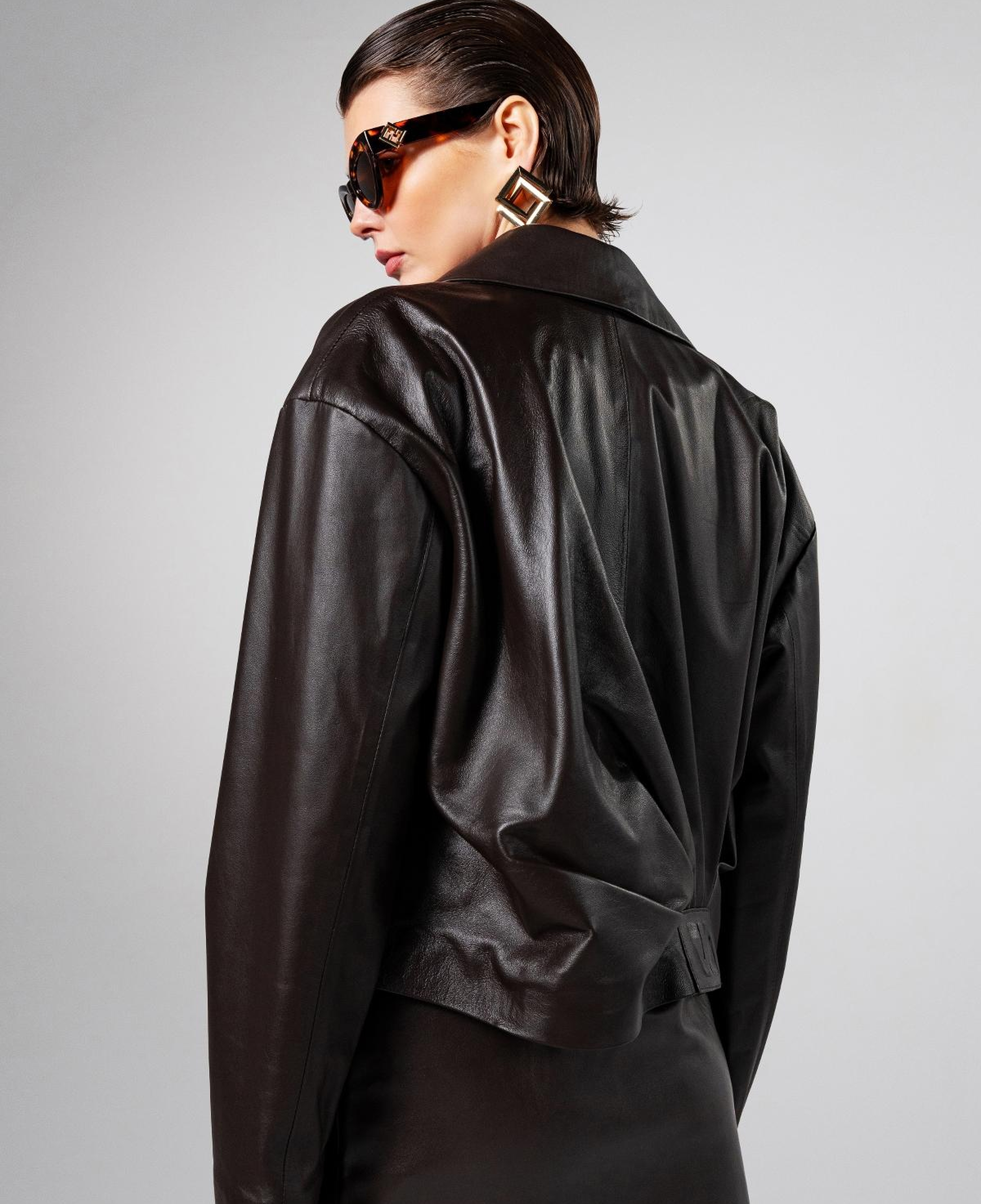 Valmenti Kadın Kahverengi Deri Mont