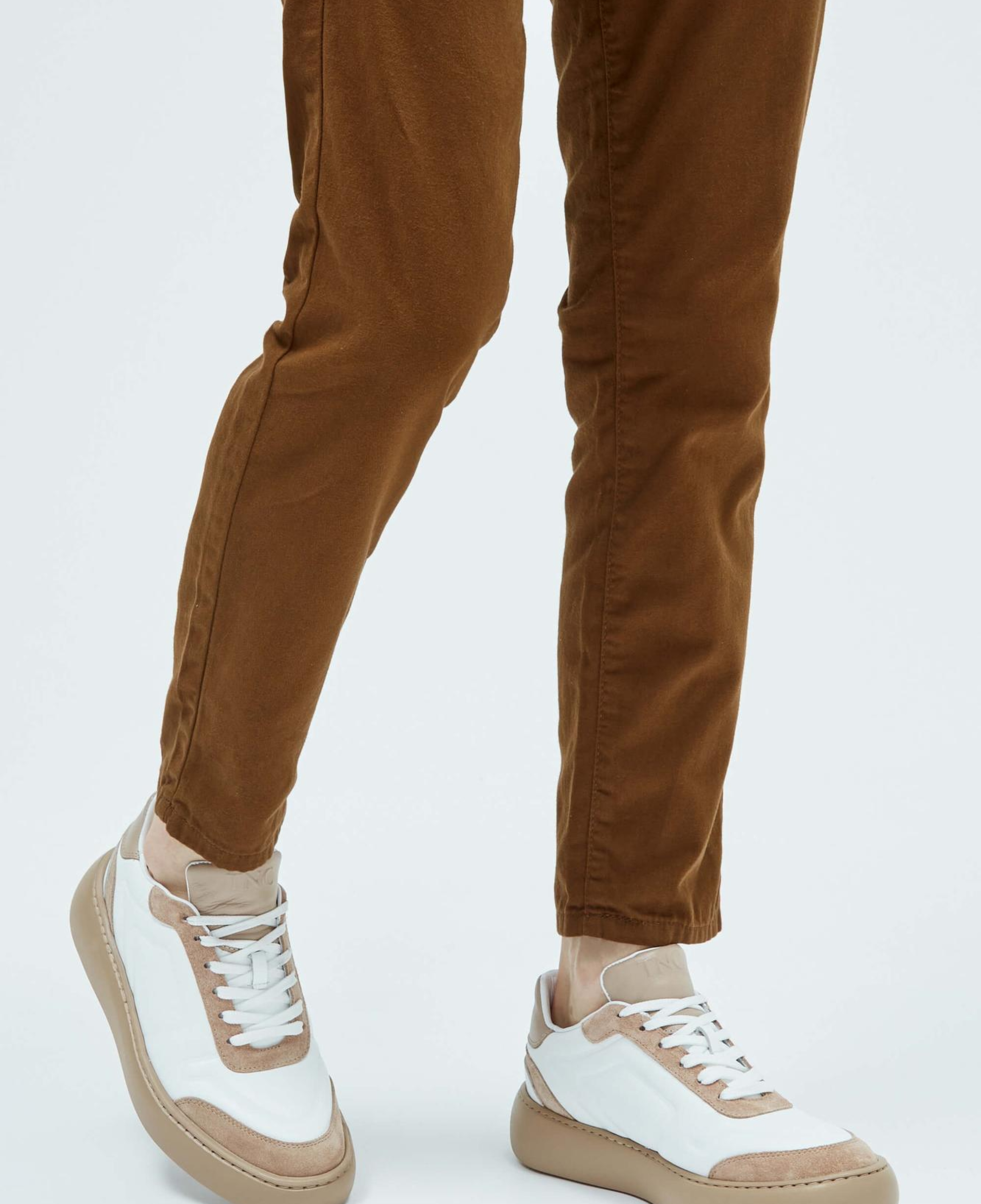 Tamer Tanca Erkek Hakiki Deri Beyaz\Vizon Sneakers & Spor Ayakkabı