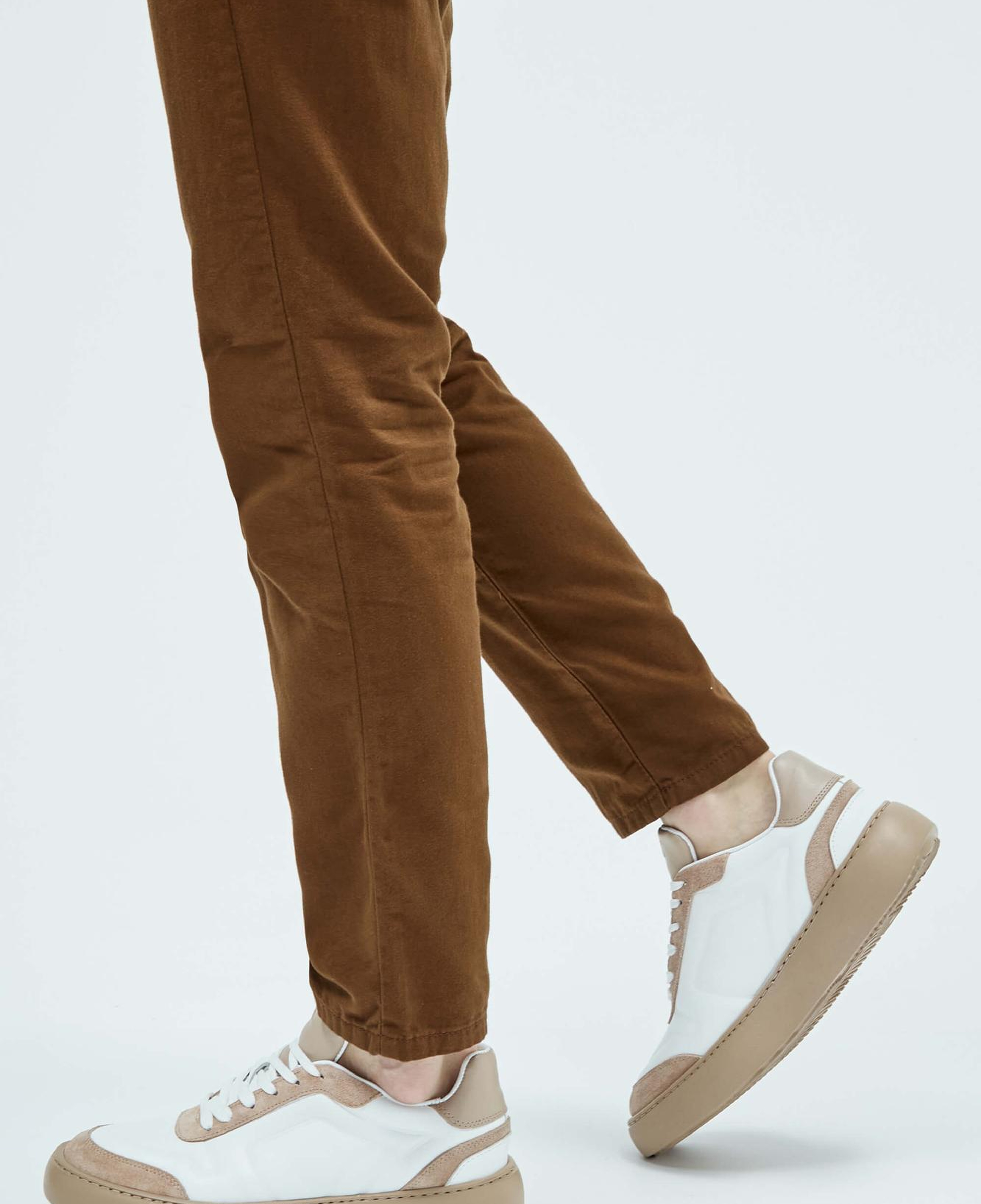 Tamer Tanca Erkek Hakiki Deri Beyaz\Vizon Sneakers & Spor Ayakkabı