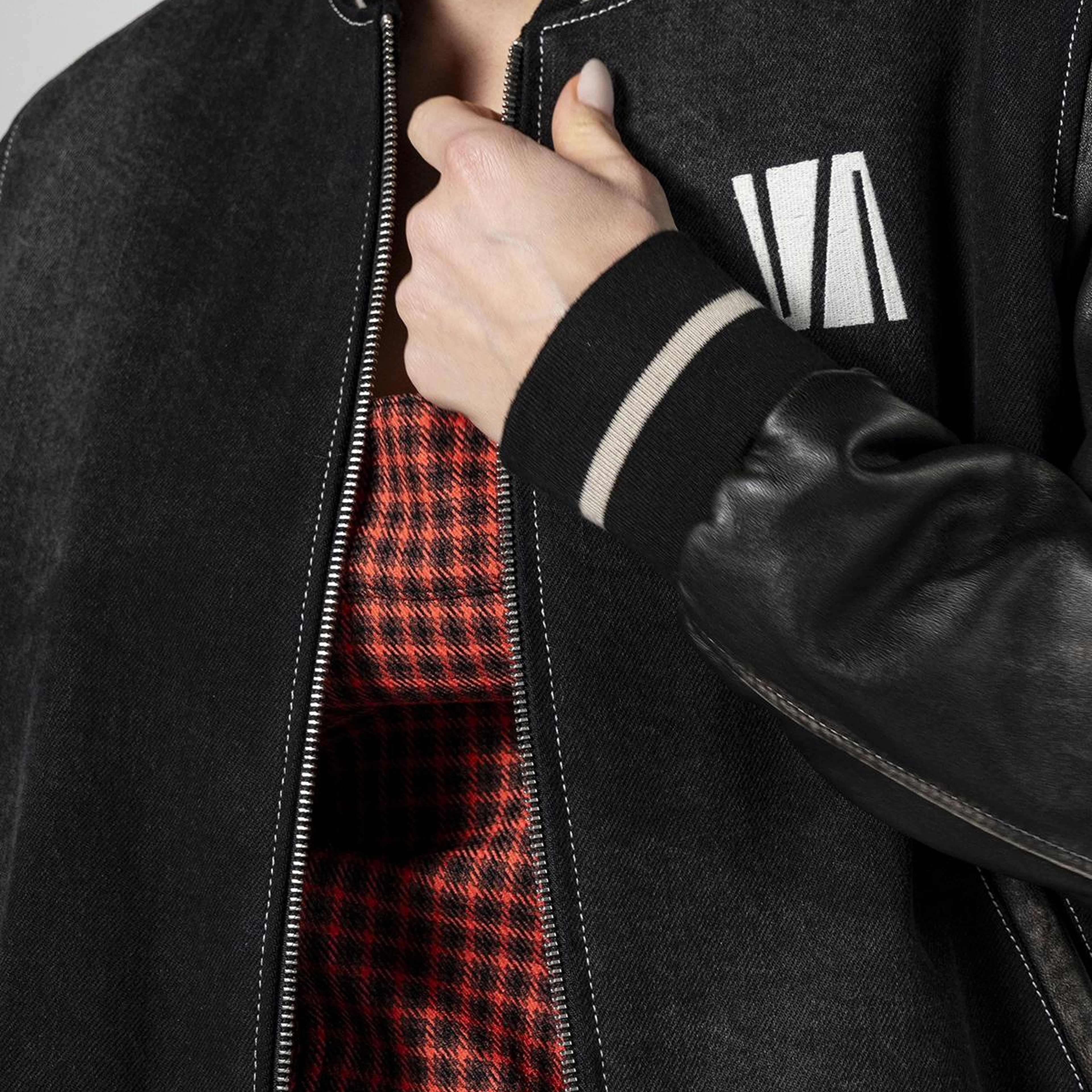 Valmenti Kadın Deri & Tekstil Siyah Deri Mont