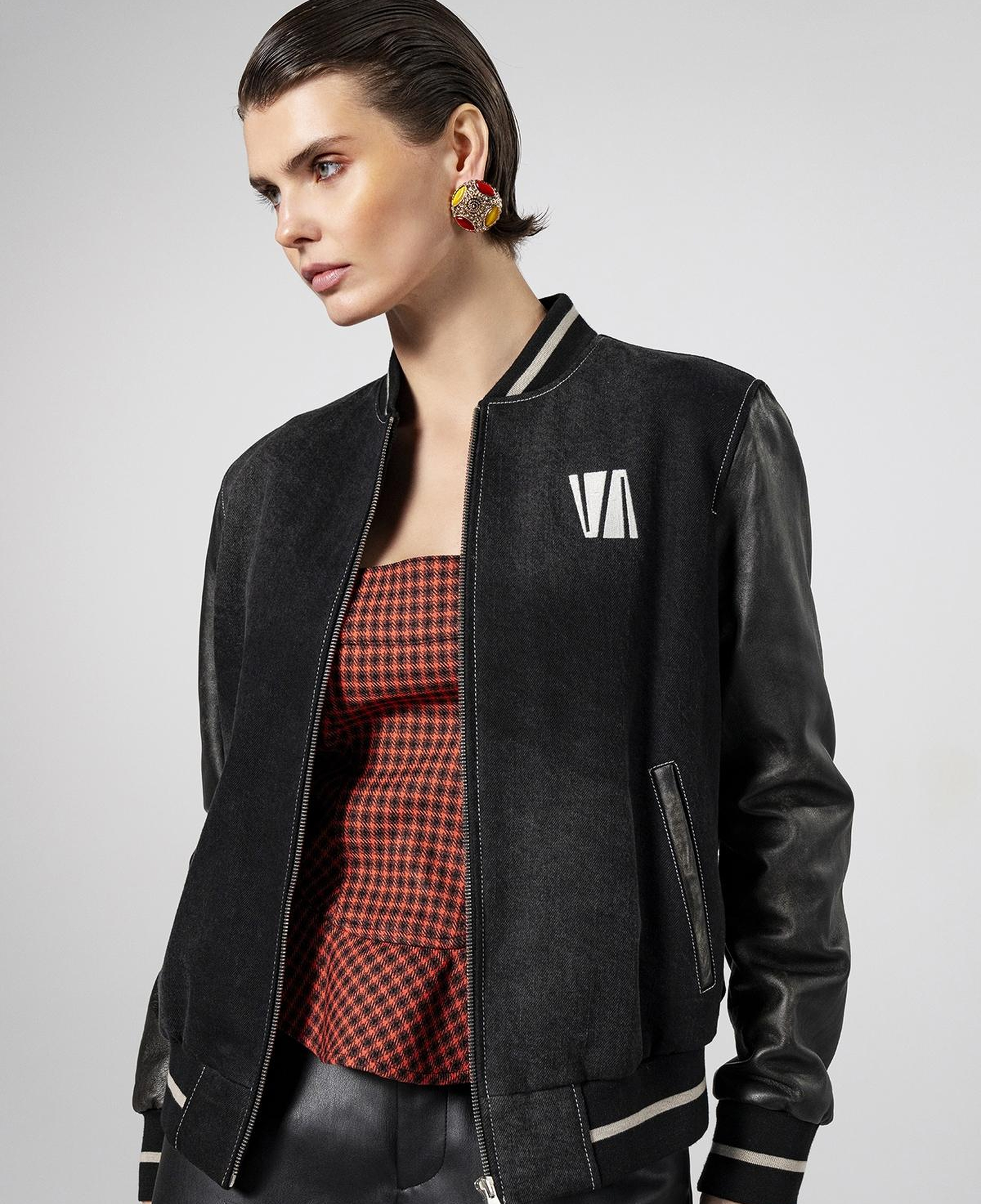 Valmenti Kadın Deri & Tekstil Siyah Deri Mont