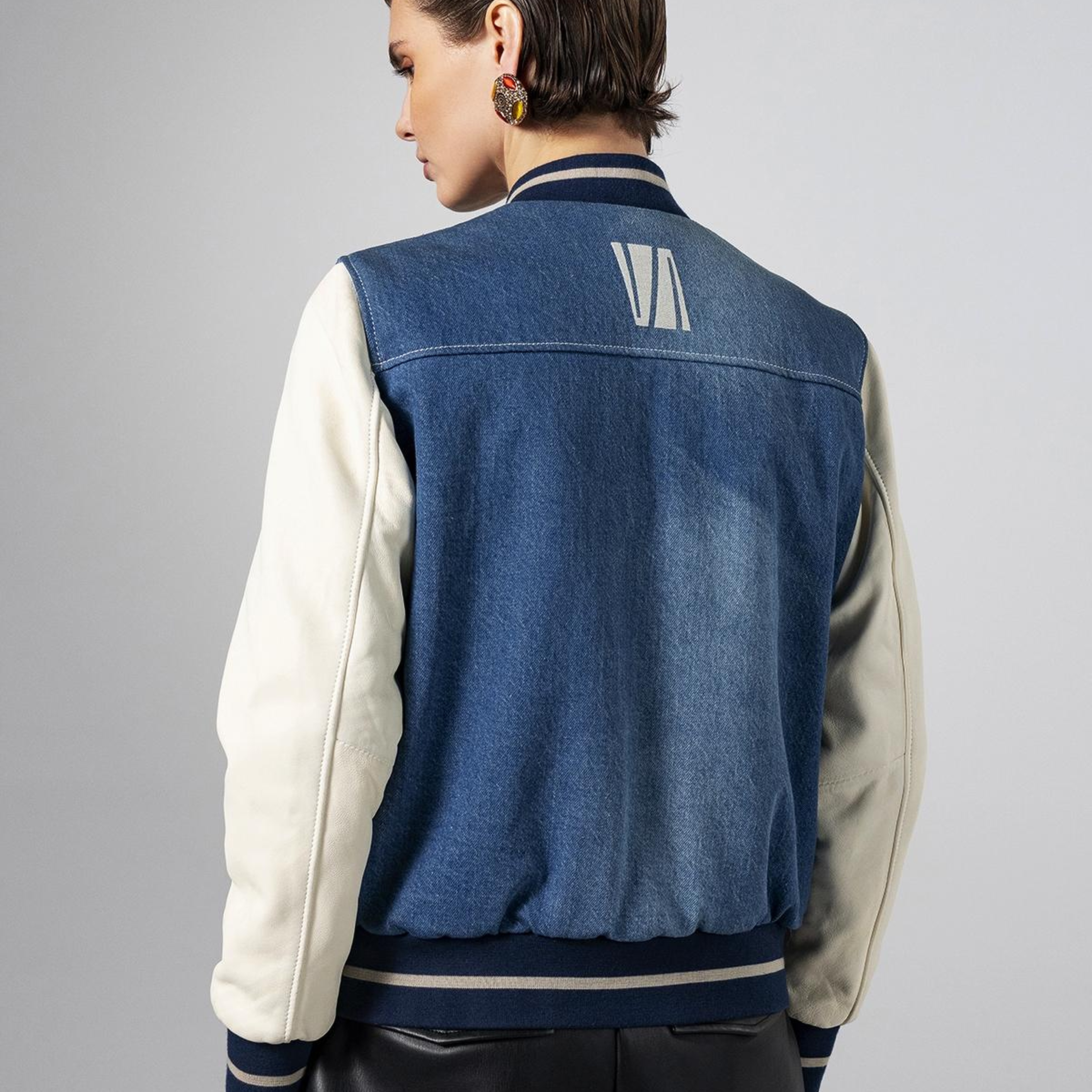 Valmenti Kadın Deri & Tekstil Mavi Deri Mont