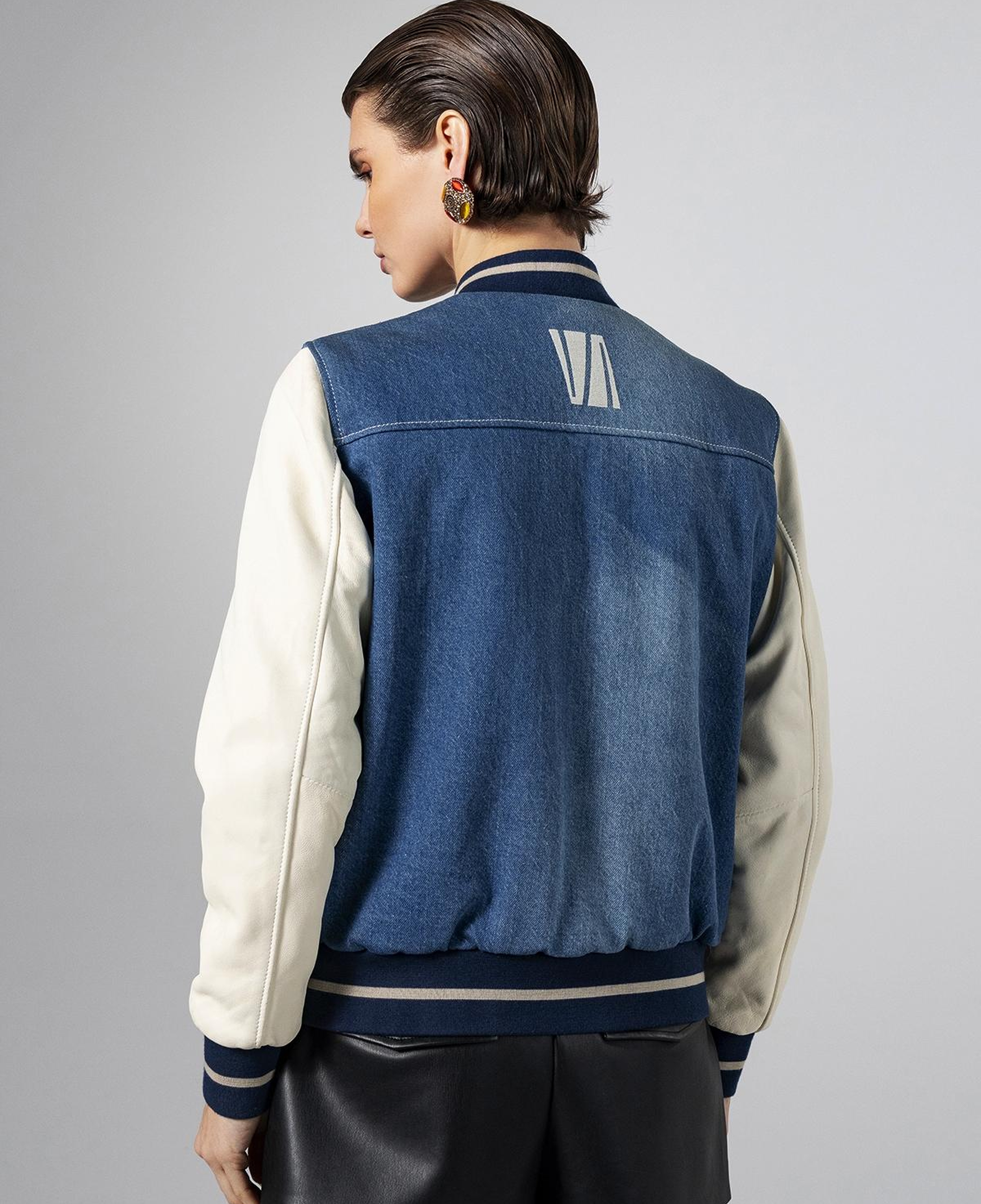 Valmenti Kadın Deri & Tekstil Mavi Deri Mont