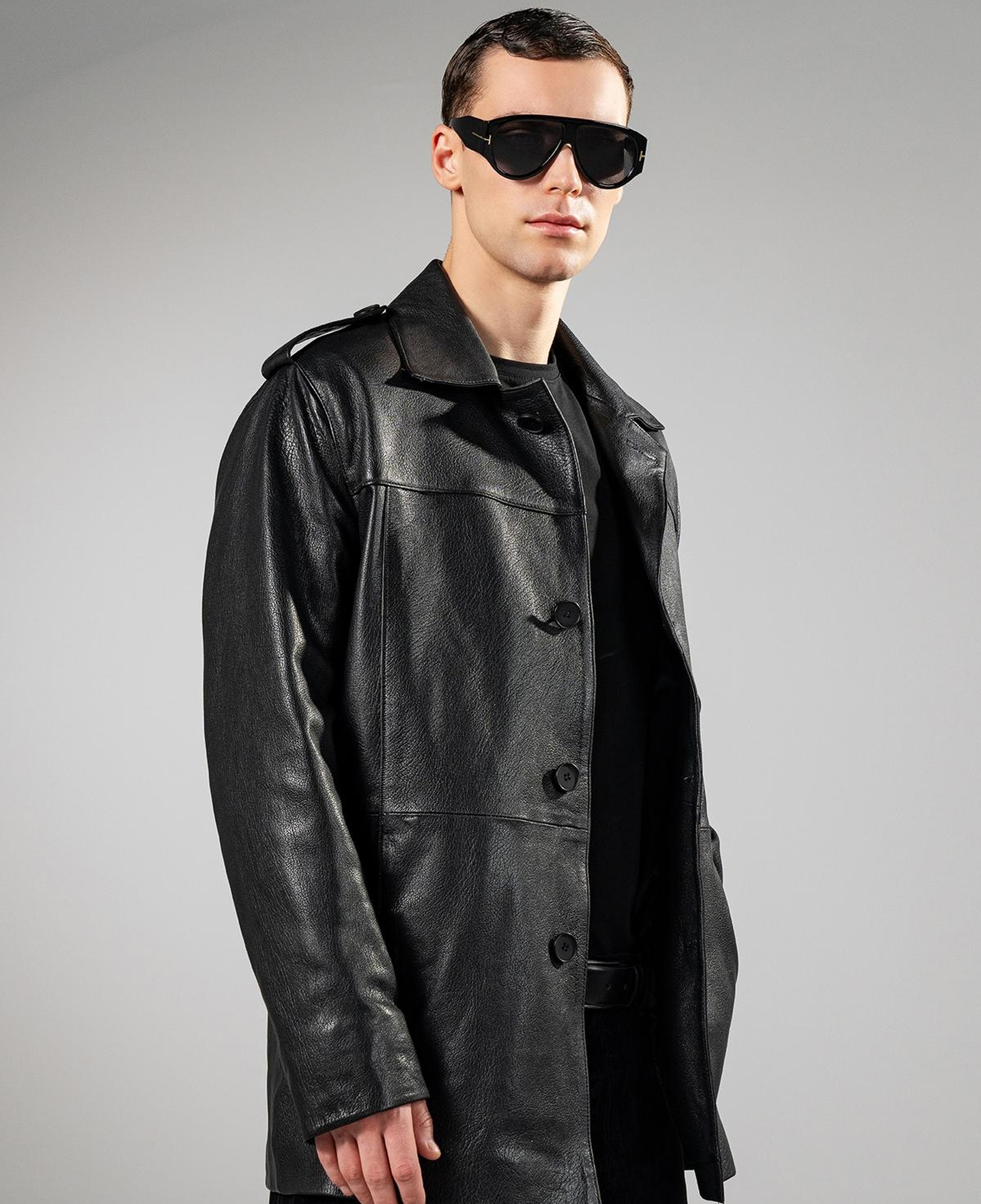 Valmenti Erkek Hakiki Deri Siyah Jumbo Mont