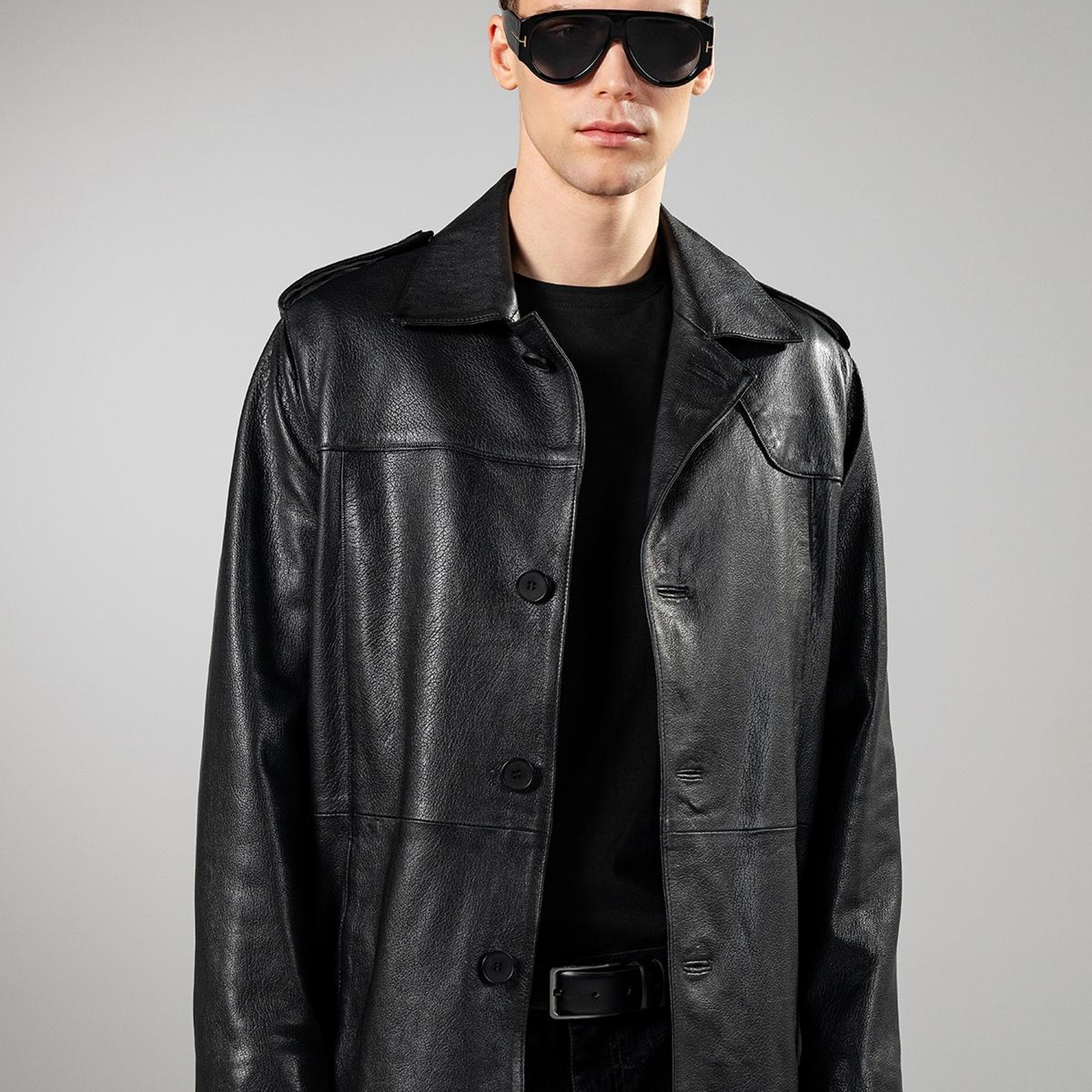 Valmenti Erkek Hakiki Deri Siyah Jumbo Mont