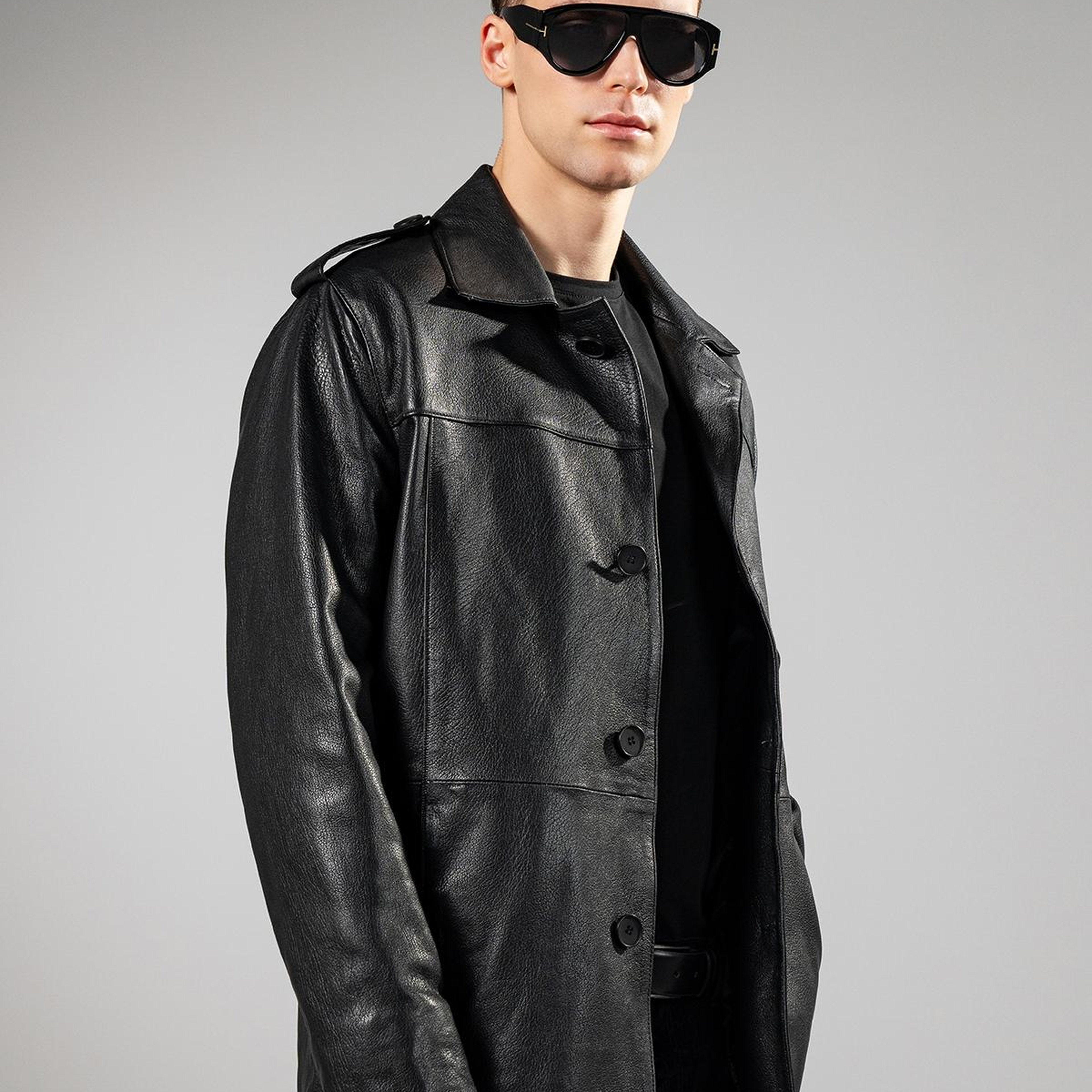 Valmenti Erkek Hakiki Deri Siyah Jumbo Mont