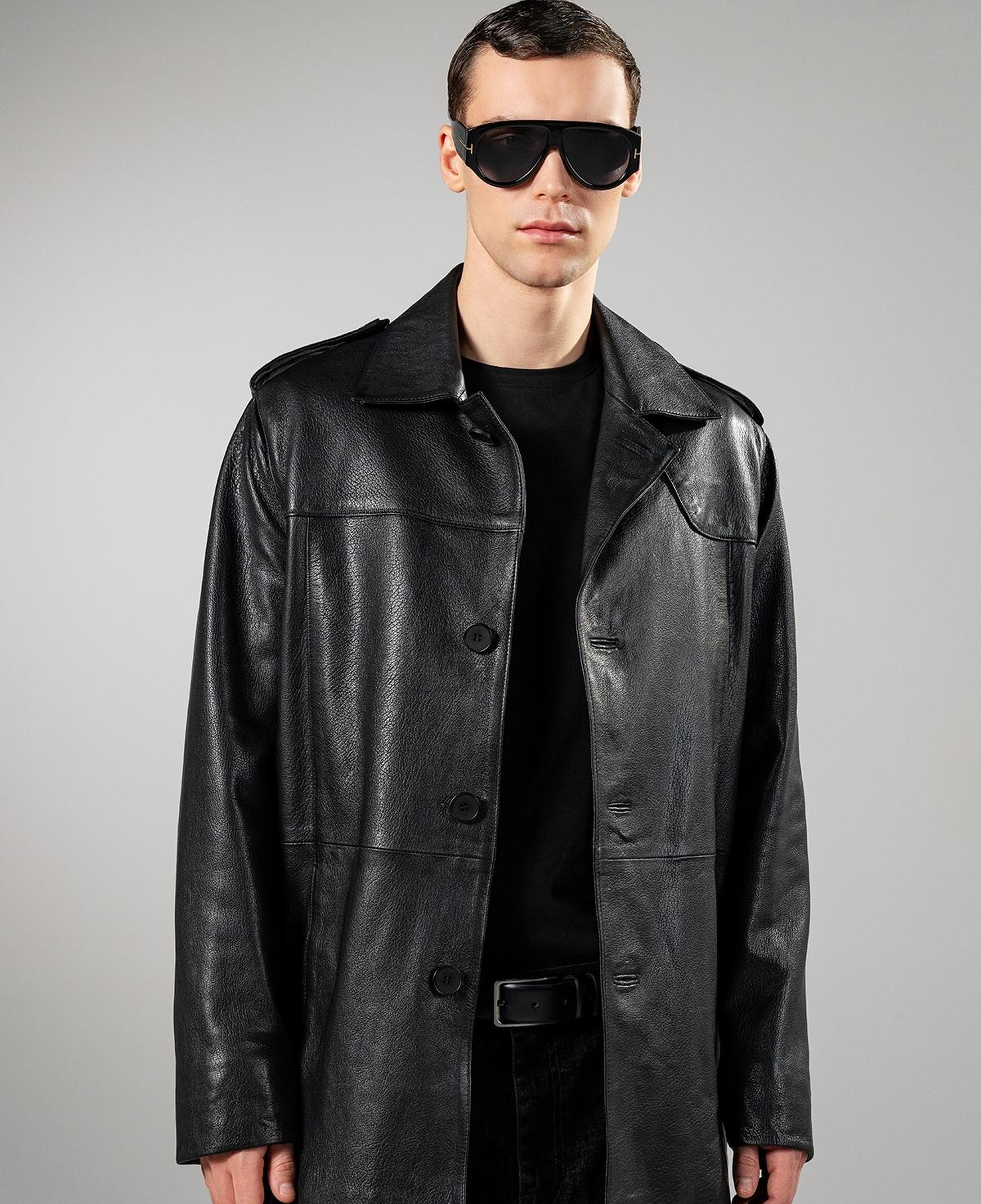 Valmenti Erkek Hakiki Deri Siyah Jumbo Mont