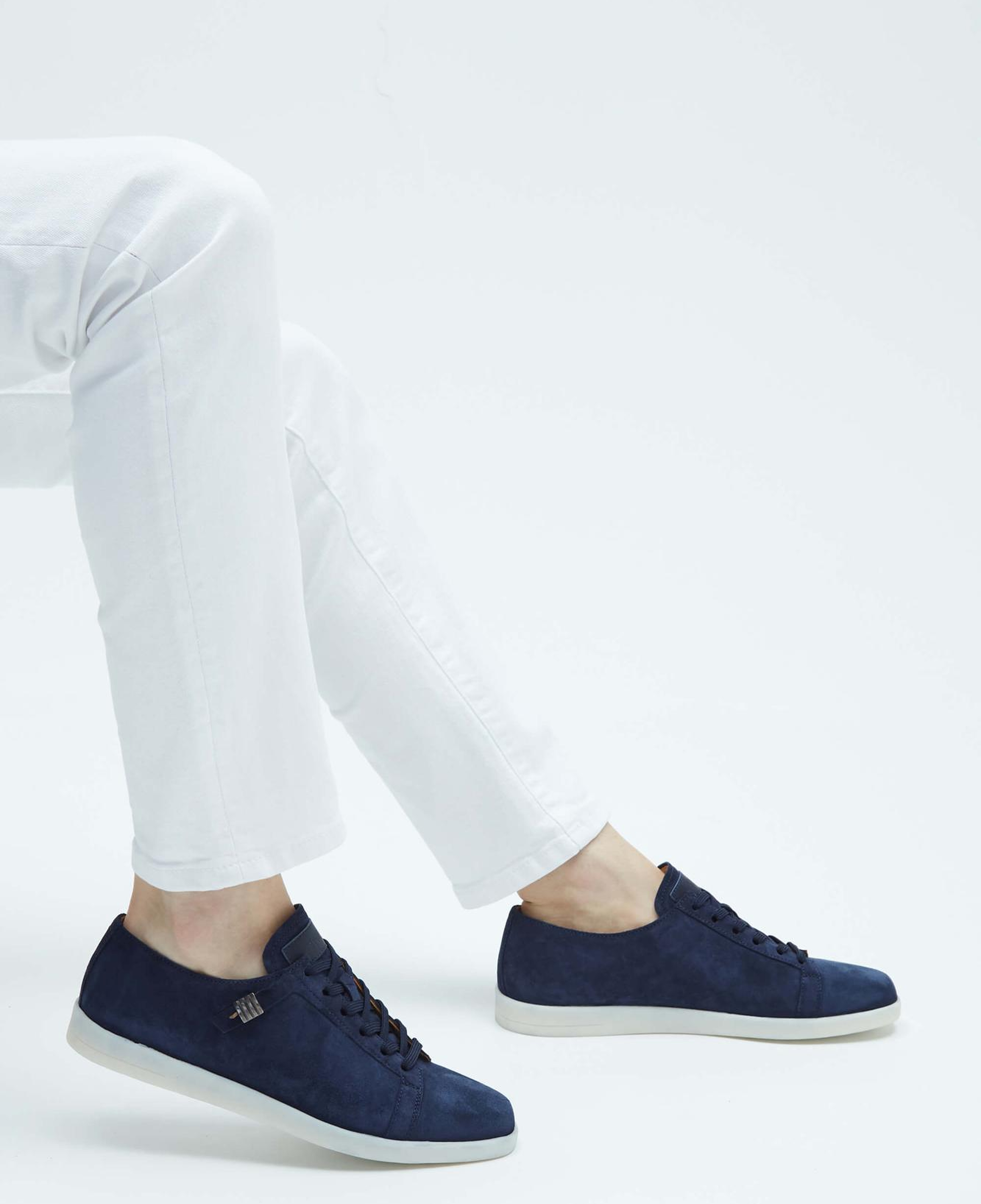 Tamer Tanca Erkek Hakiki Deri Lacivert Süet Sneakers & Spor Ayakkabı