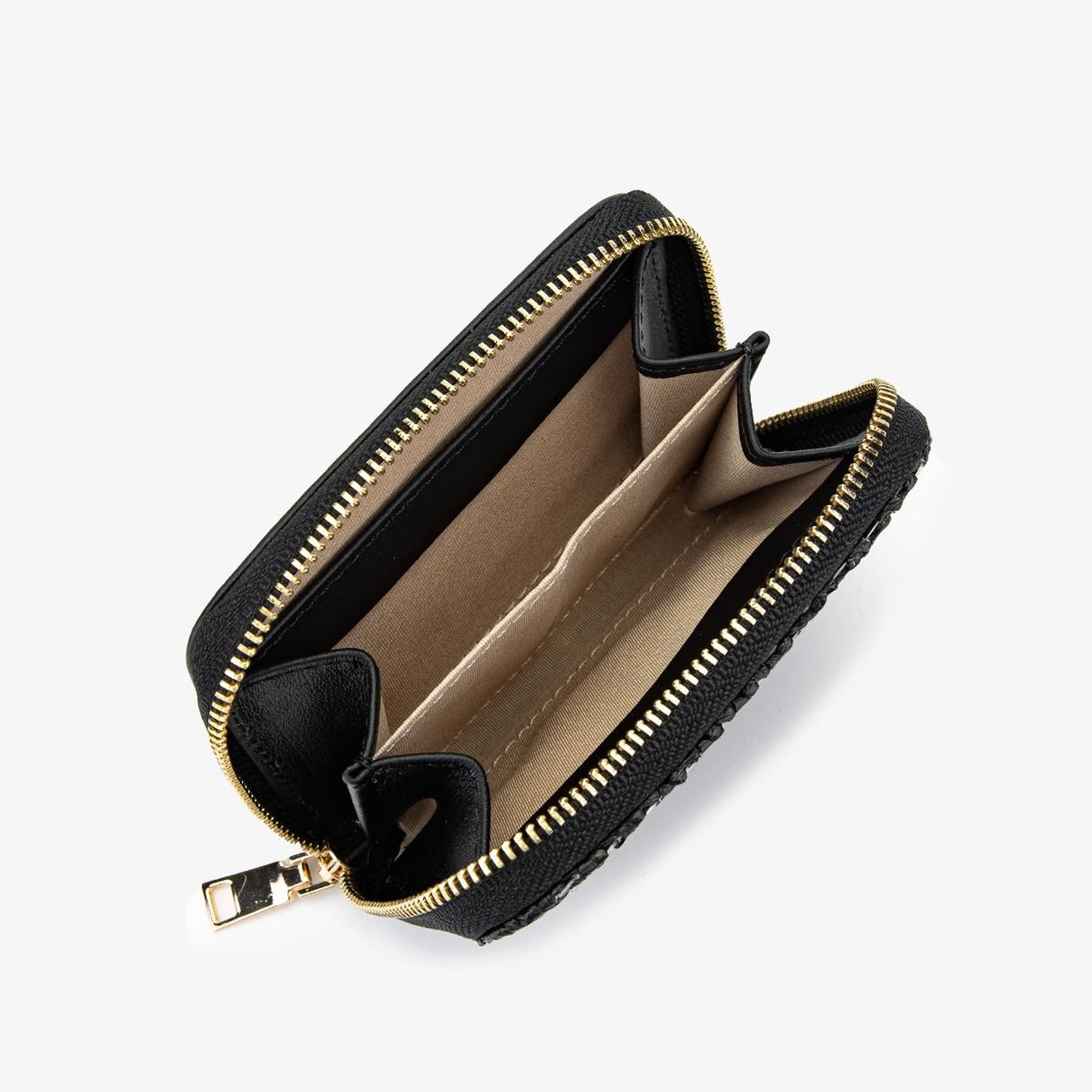 Valmenti Kadın Deri Hasır Siyah Cüzdan Cuzdan