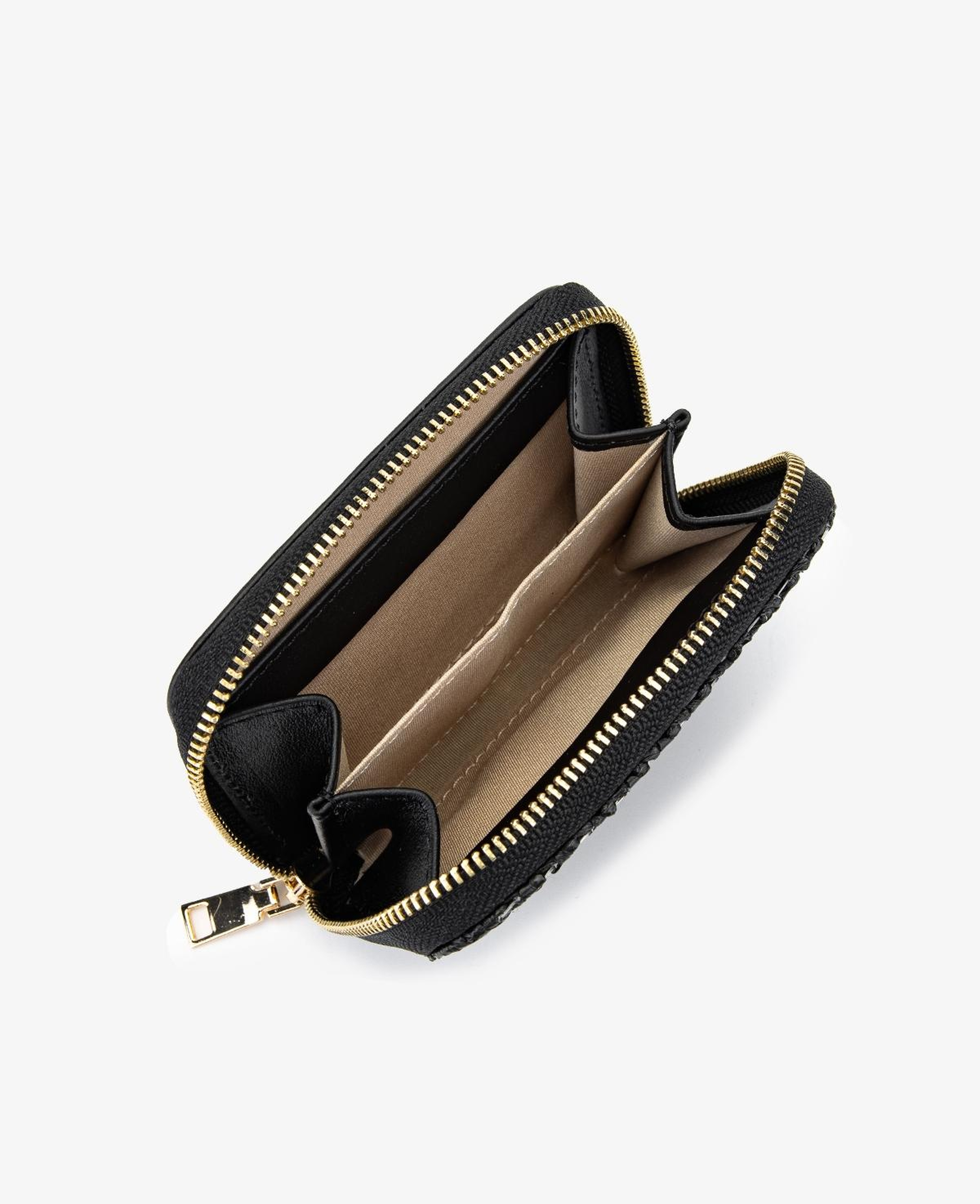 Valmenti Kadın Deri Hasır Siyah Cüzdan Cuzdan