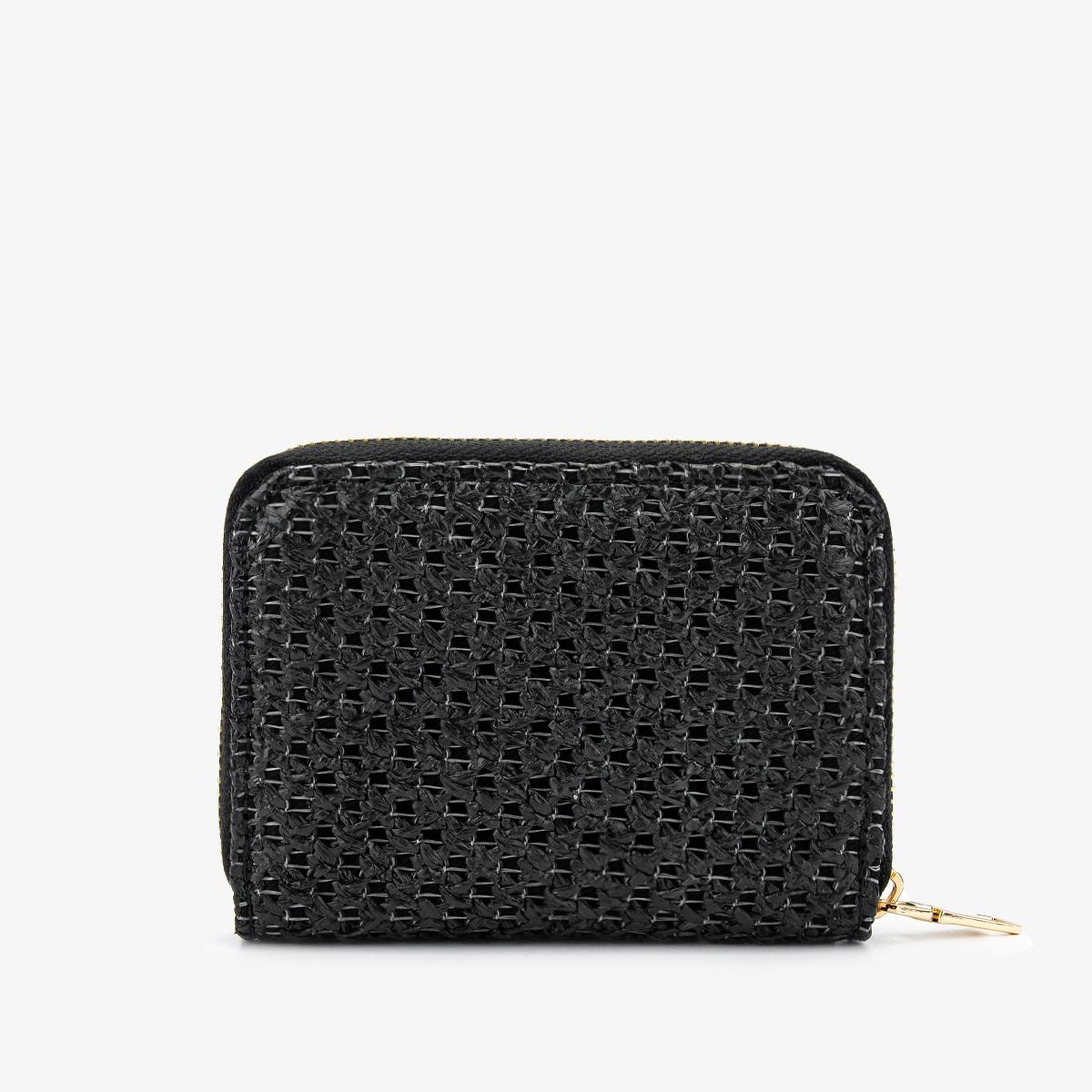 Valmenti Kadın Deri Hasır Siyah Cüzdan Cuzdan