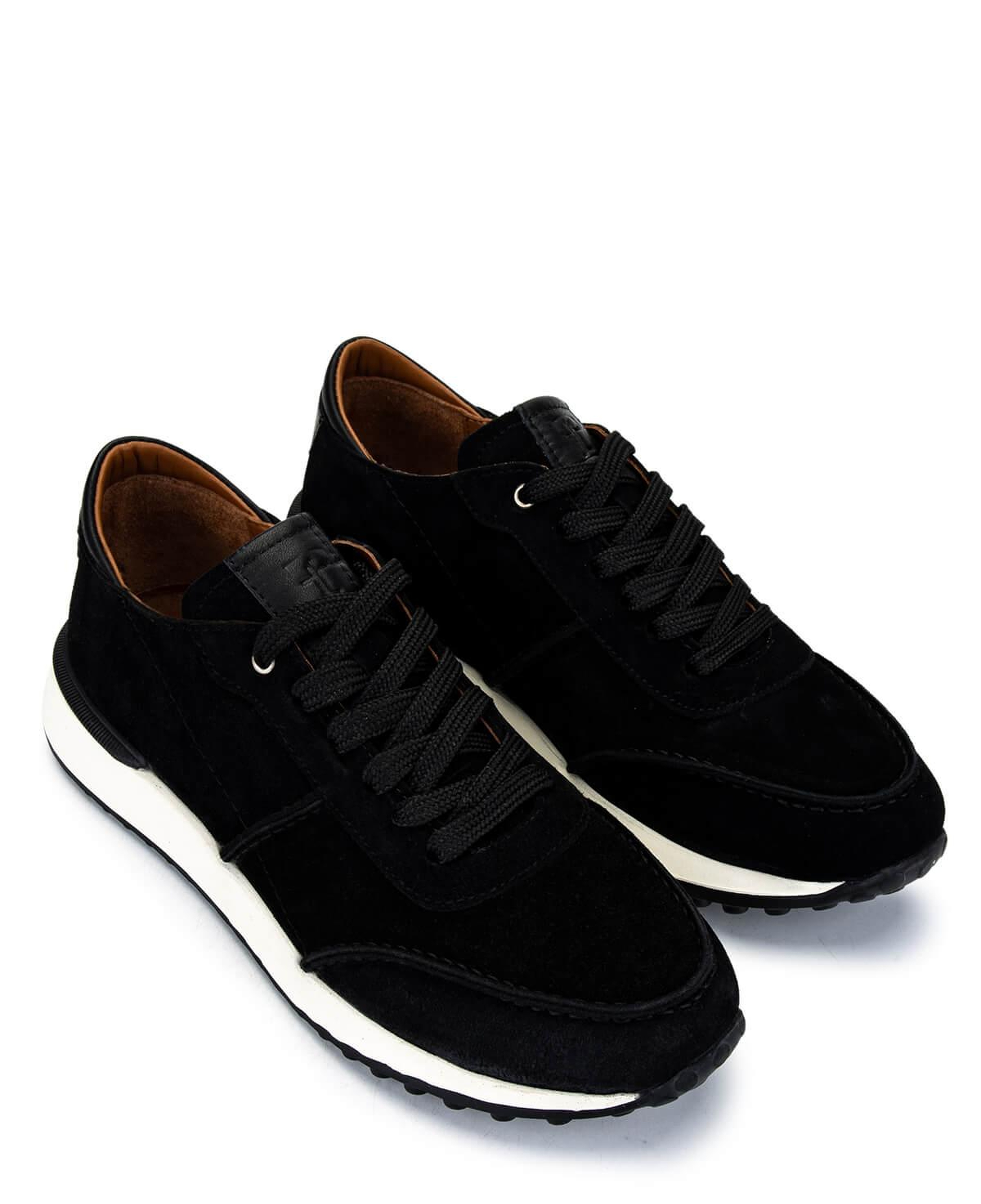 Tamer Tanca Erkek Hakiki Deri Siyah Süet Sneakers & Spor Ayakkabı