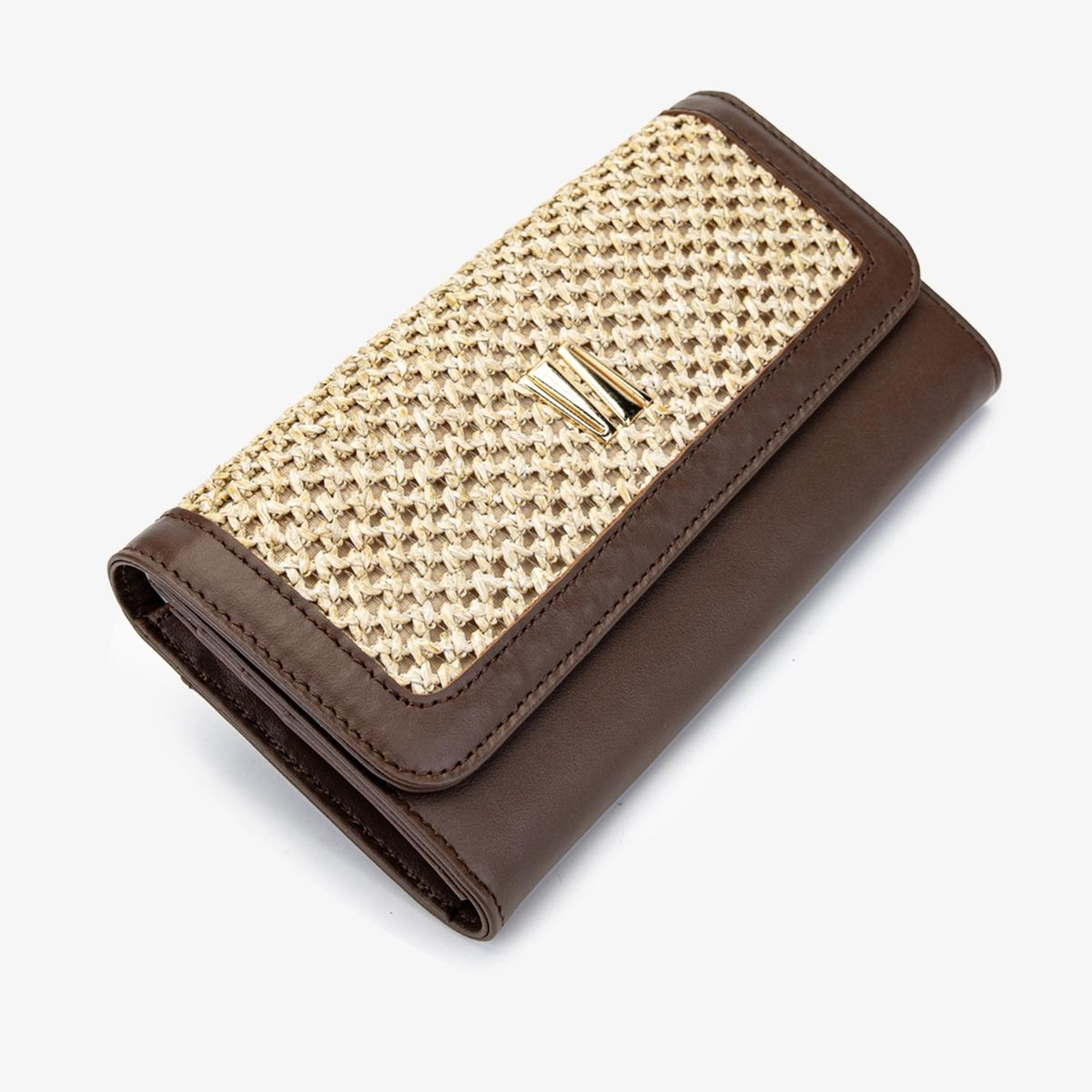 Valmenti Kadın Deri Hasır Taba Cüzdan Cuzdan