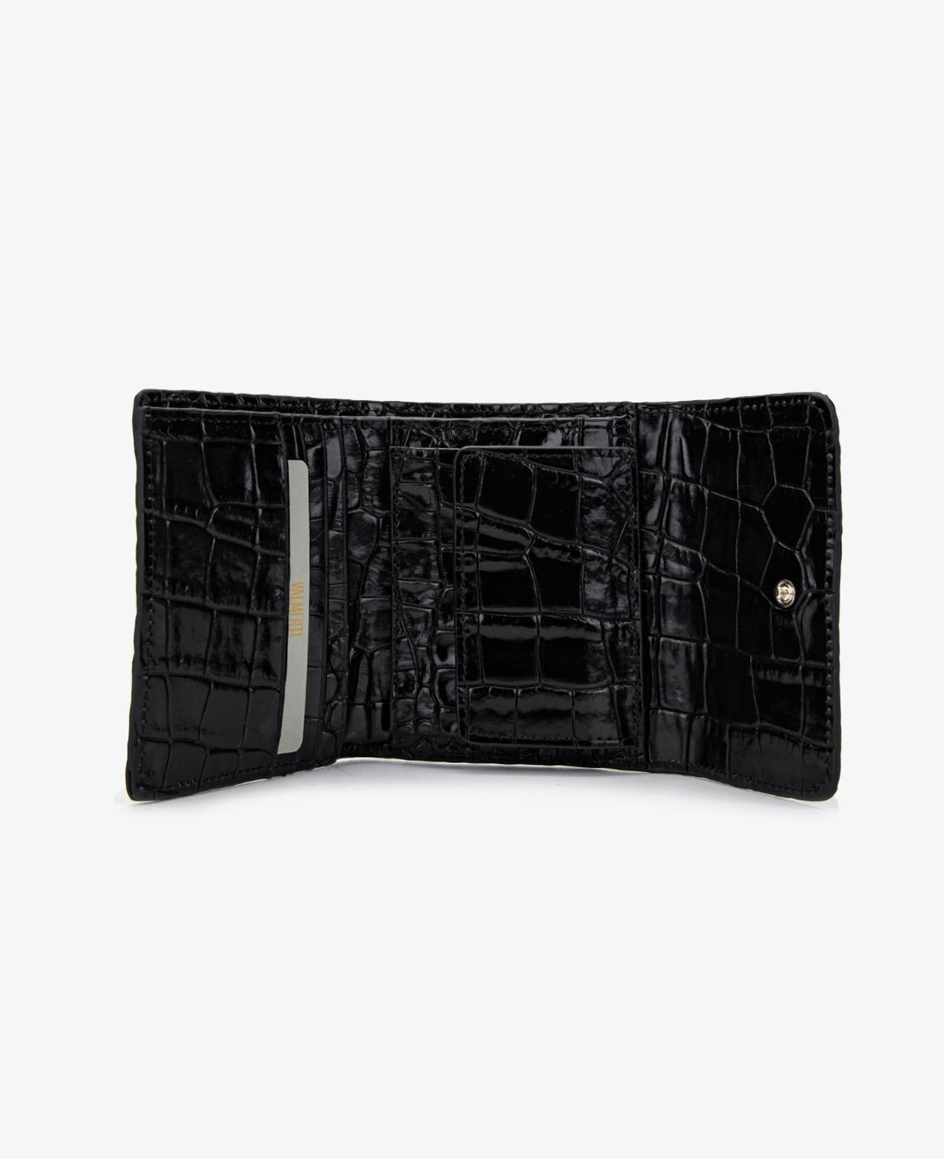 Valmenti Kadın Hakiki Deri Siyah Kroko Cüzdan Cuzdan