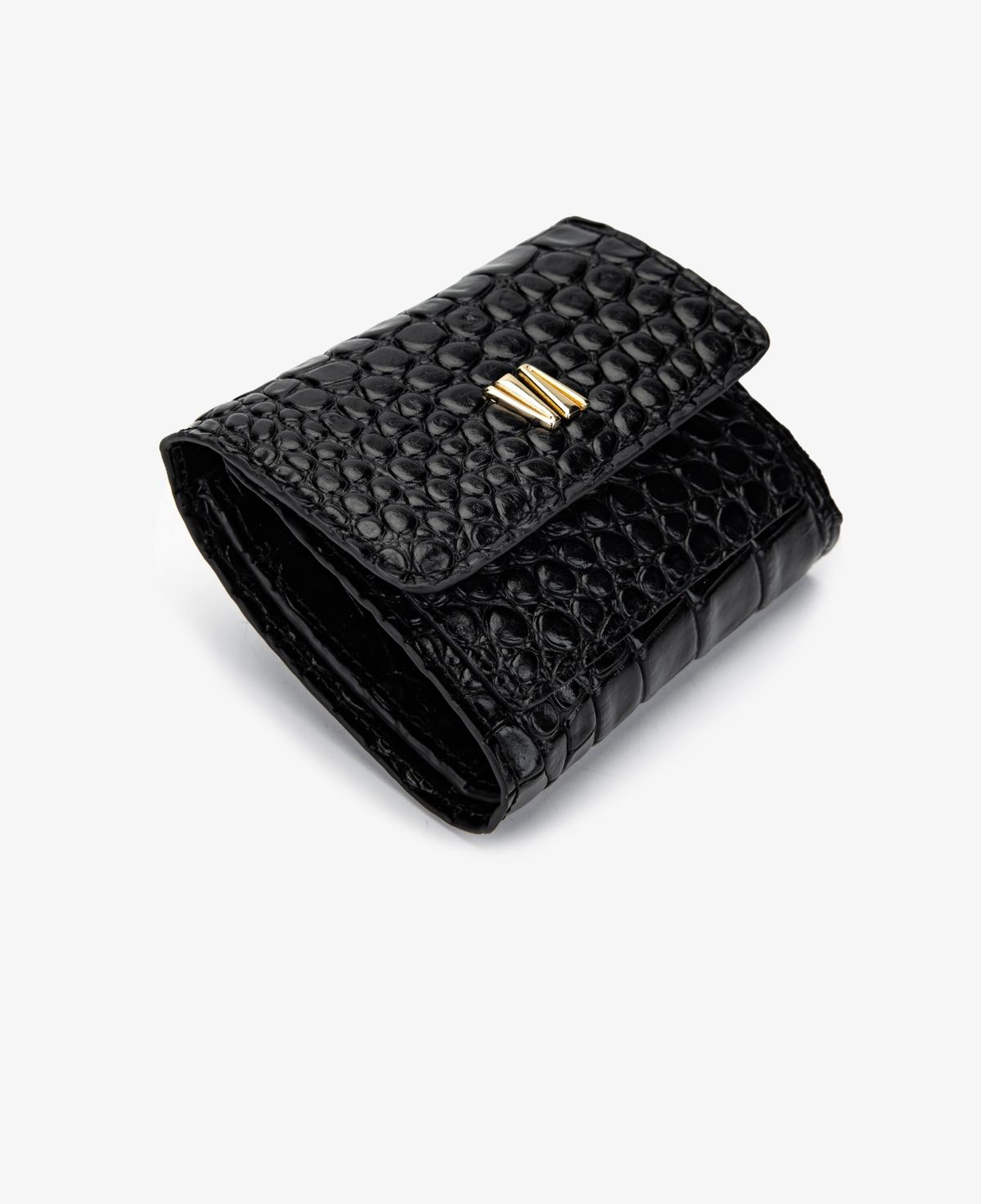 Valmenti Kadın Hakiki Deri Siyah Kroko Cüzdan Cuzdan