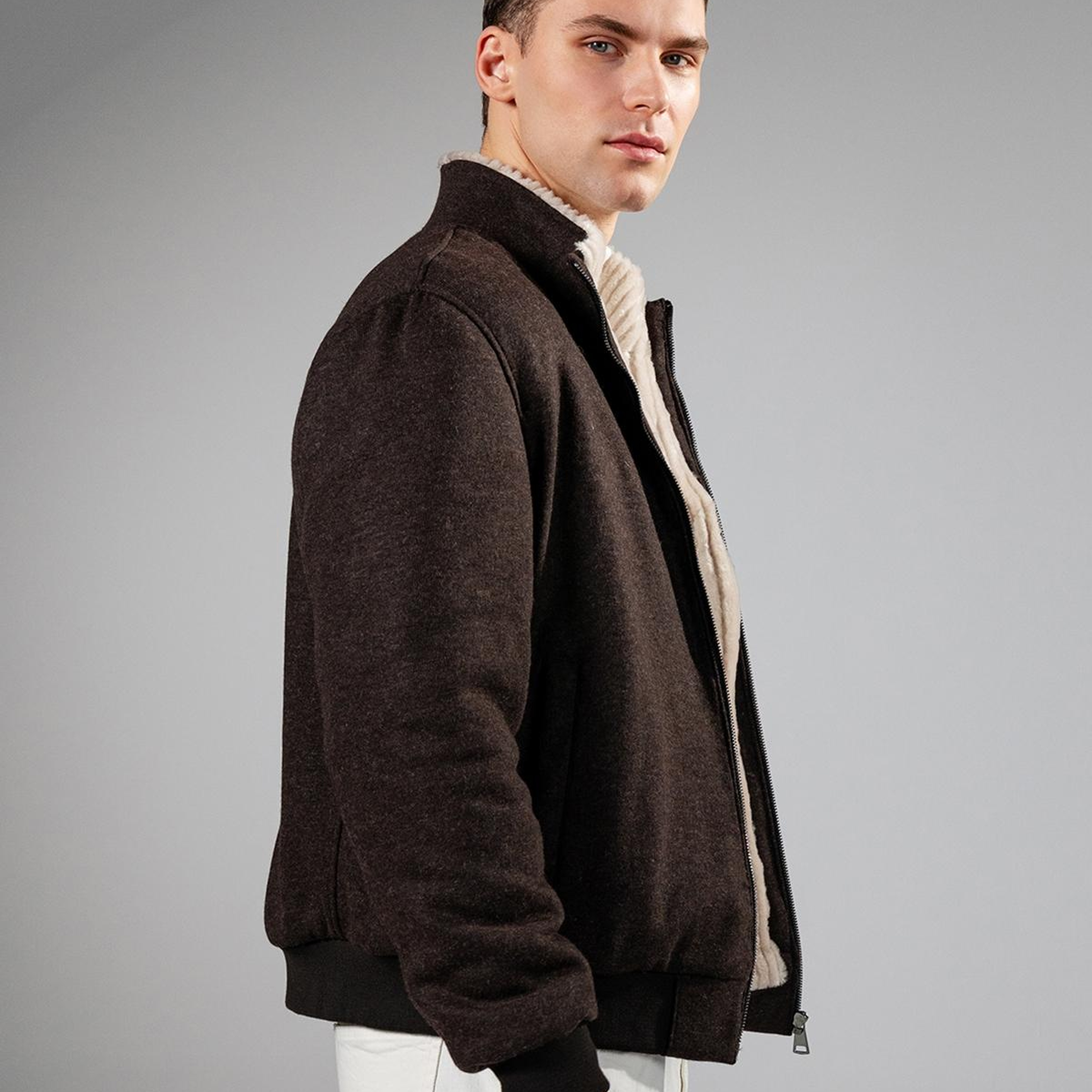 Valmenti Erkek Tekstil & Deri Kahverengi Mont