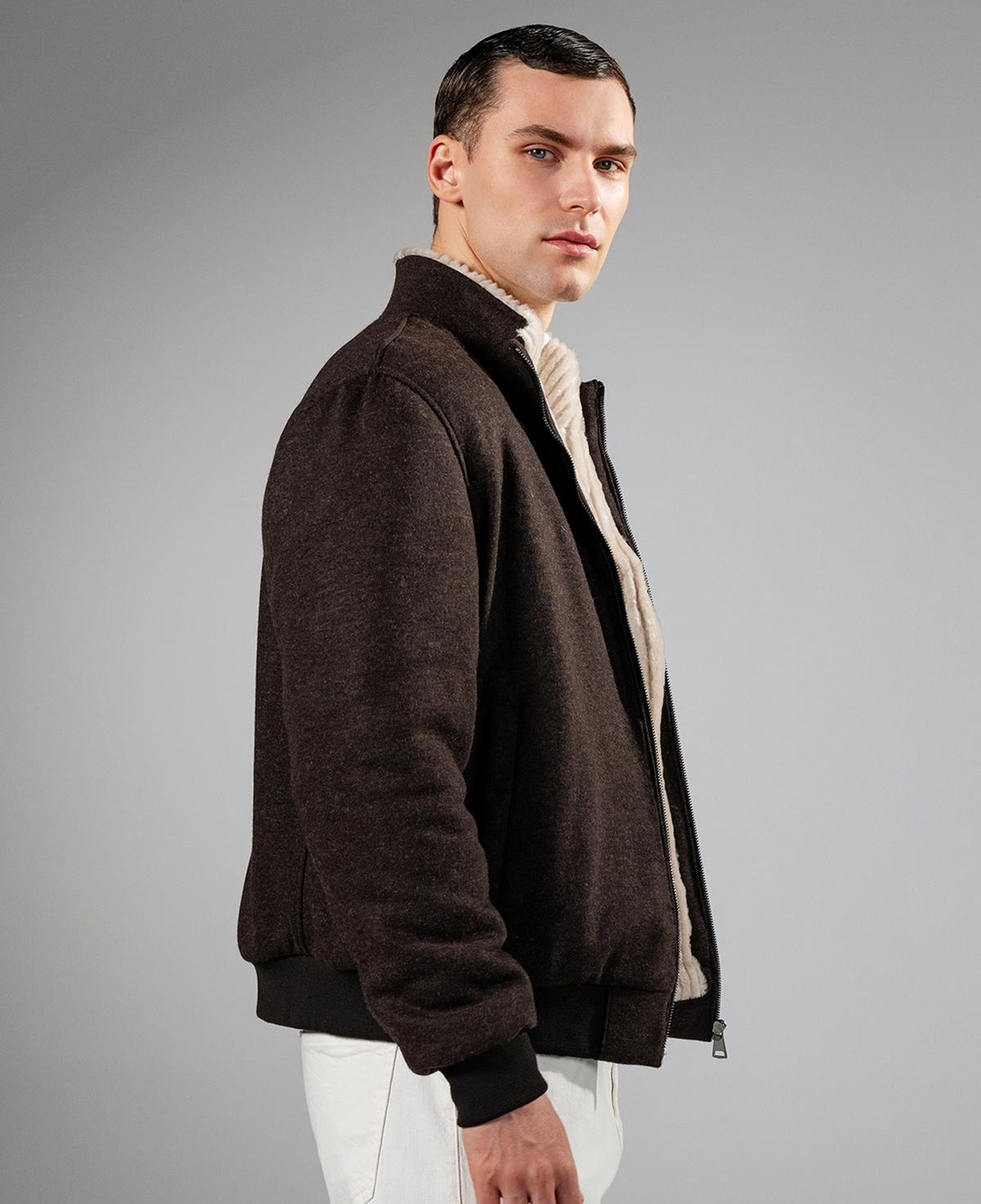 Valmenti Erkek Tekstil & Deri Kahverengi Mont