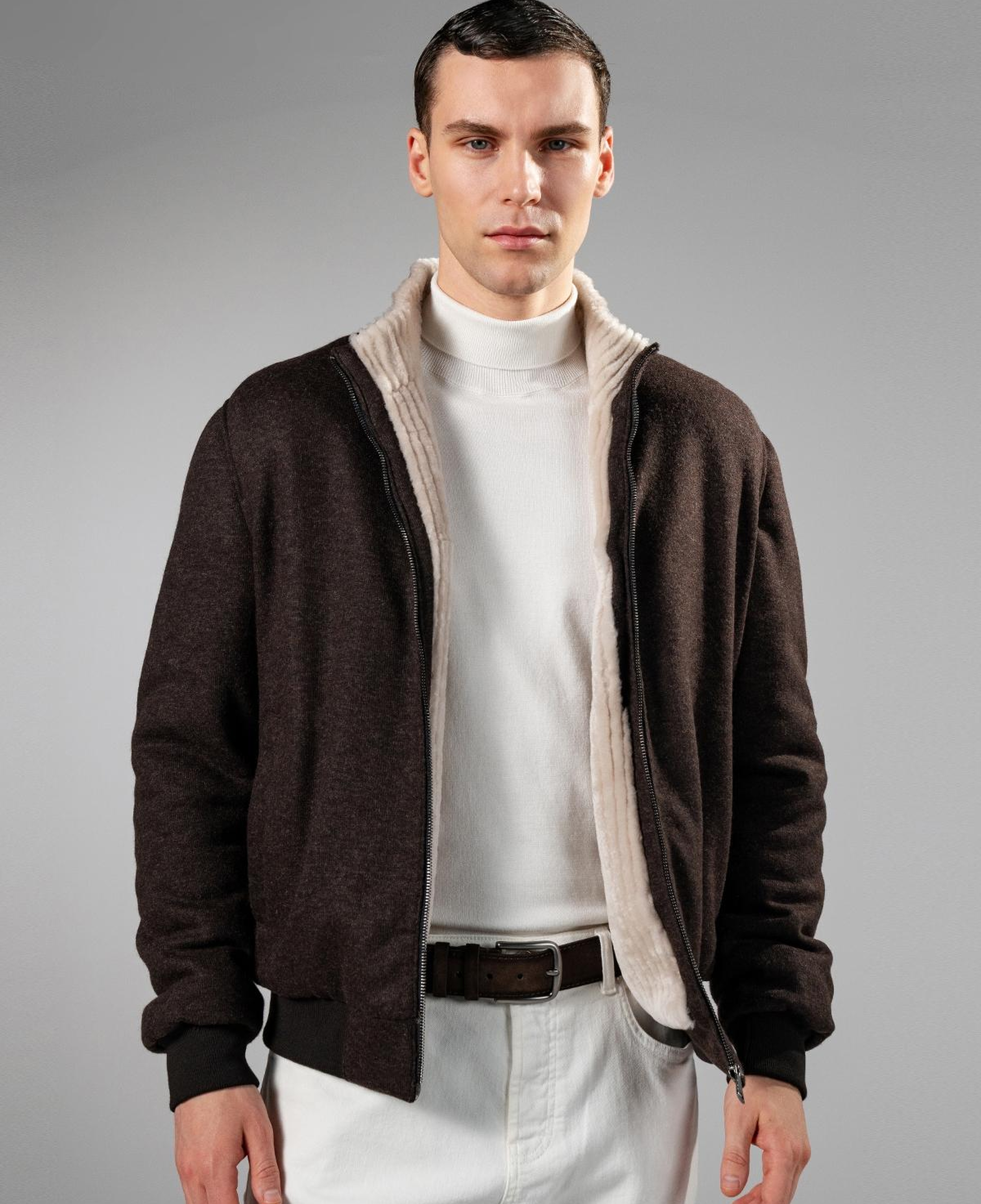 Valmenti Erkek Tekstil & Deri Kahverengi Mont