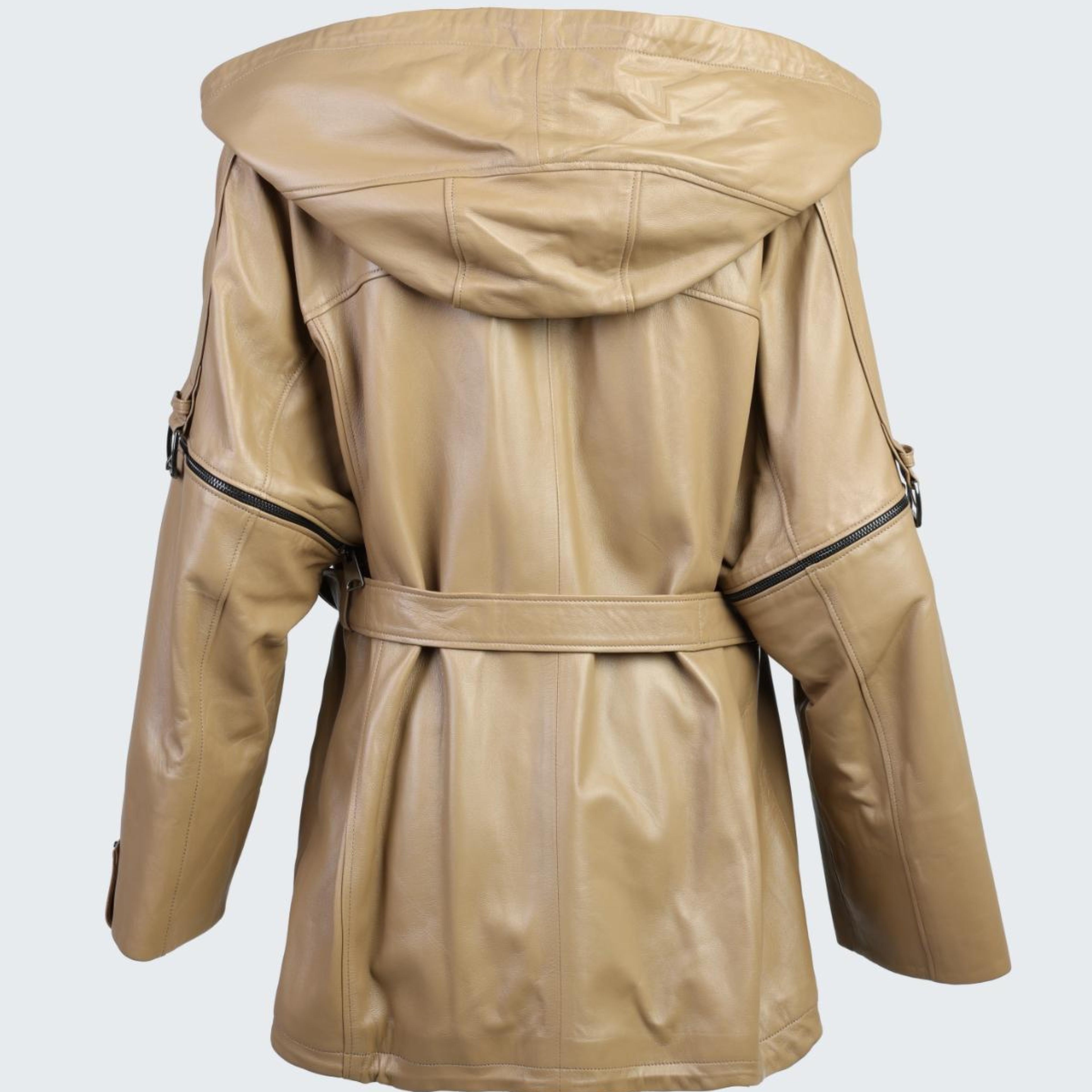 Valmenti Kadın Hakiki Deri Bej Deri Mont