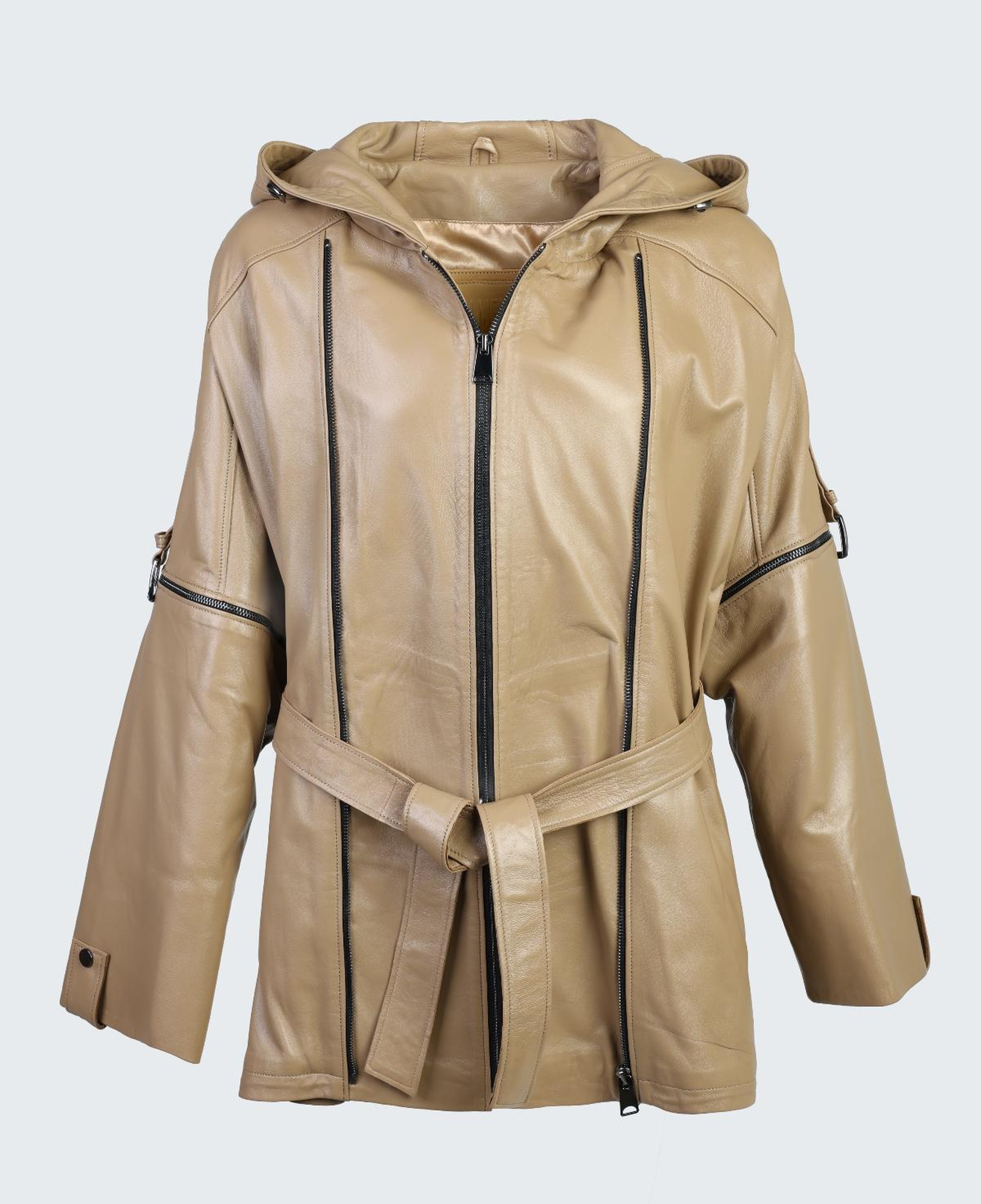 Valmenti Kadın Hakiki Deri Bej Deri Mont