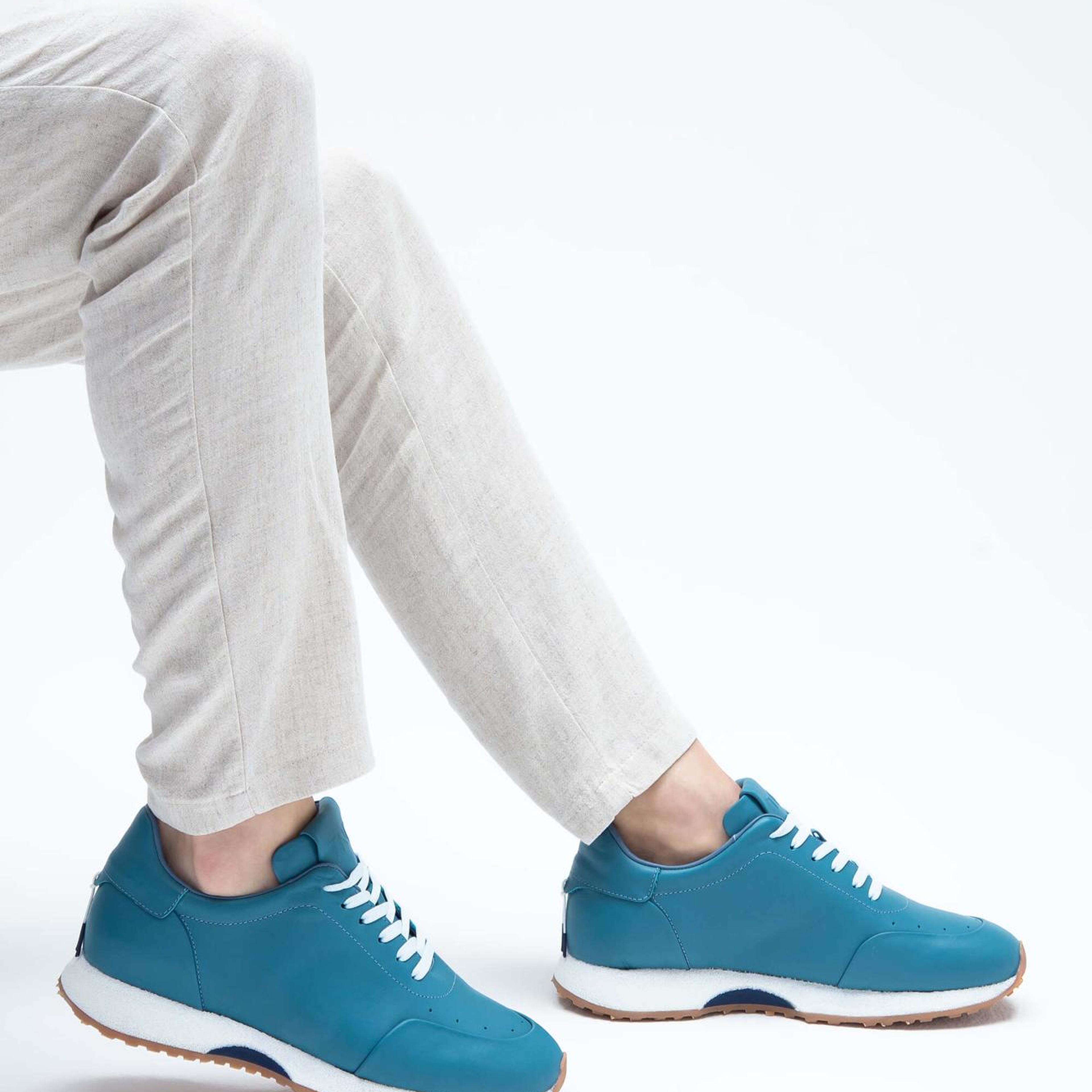 Tamer Tanca Erkek Hakiki Deri Mavi Napa Sneakers & Spor Ayakkabı