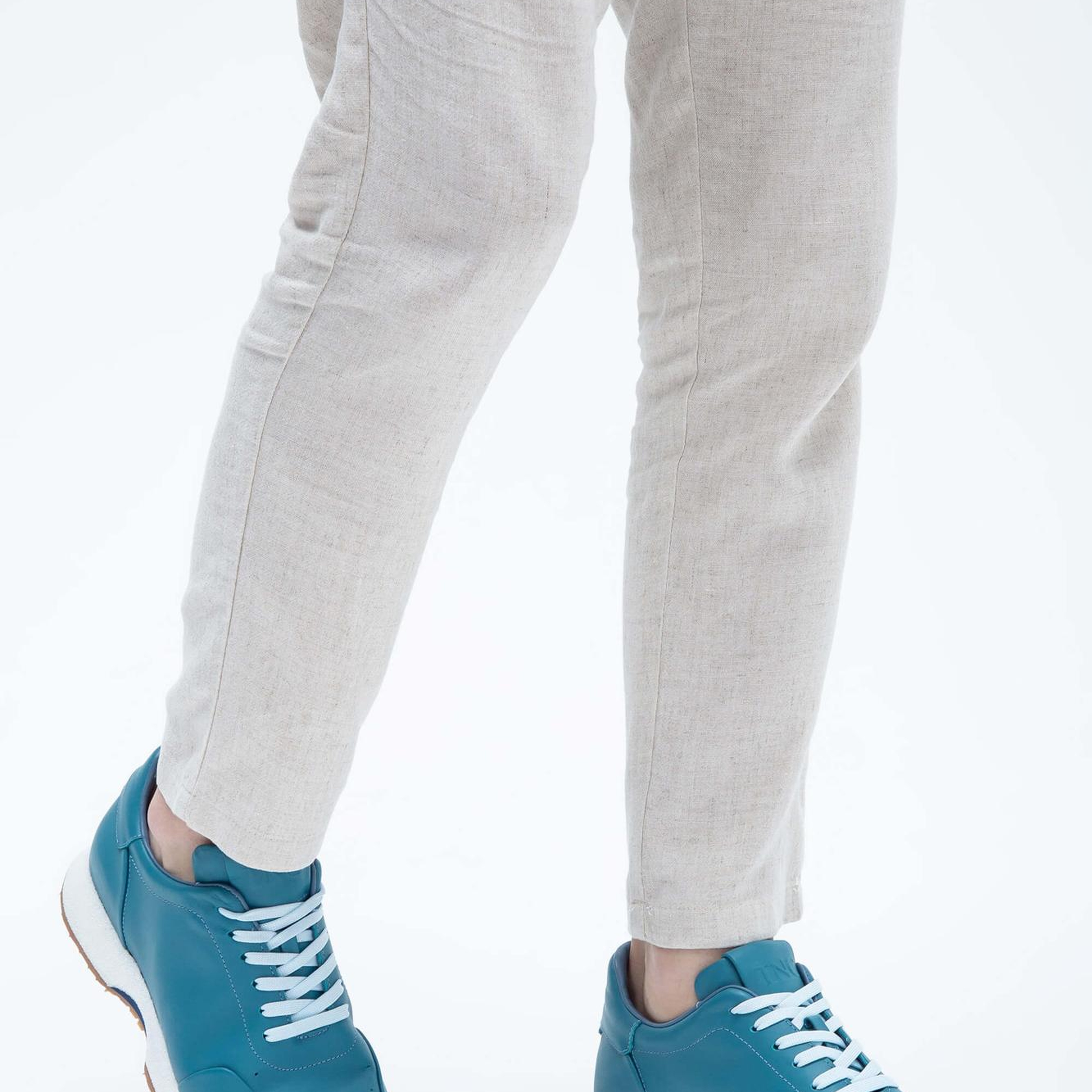 Tamer Tanca Erkek Hakiki Deri Mavi Napa Sneakers & Spor Ayakkabı