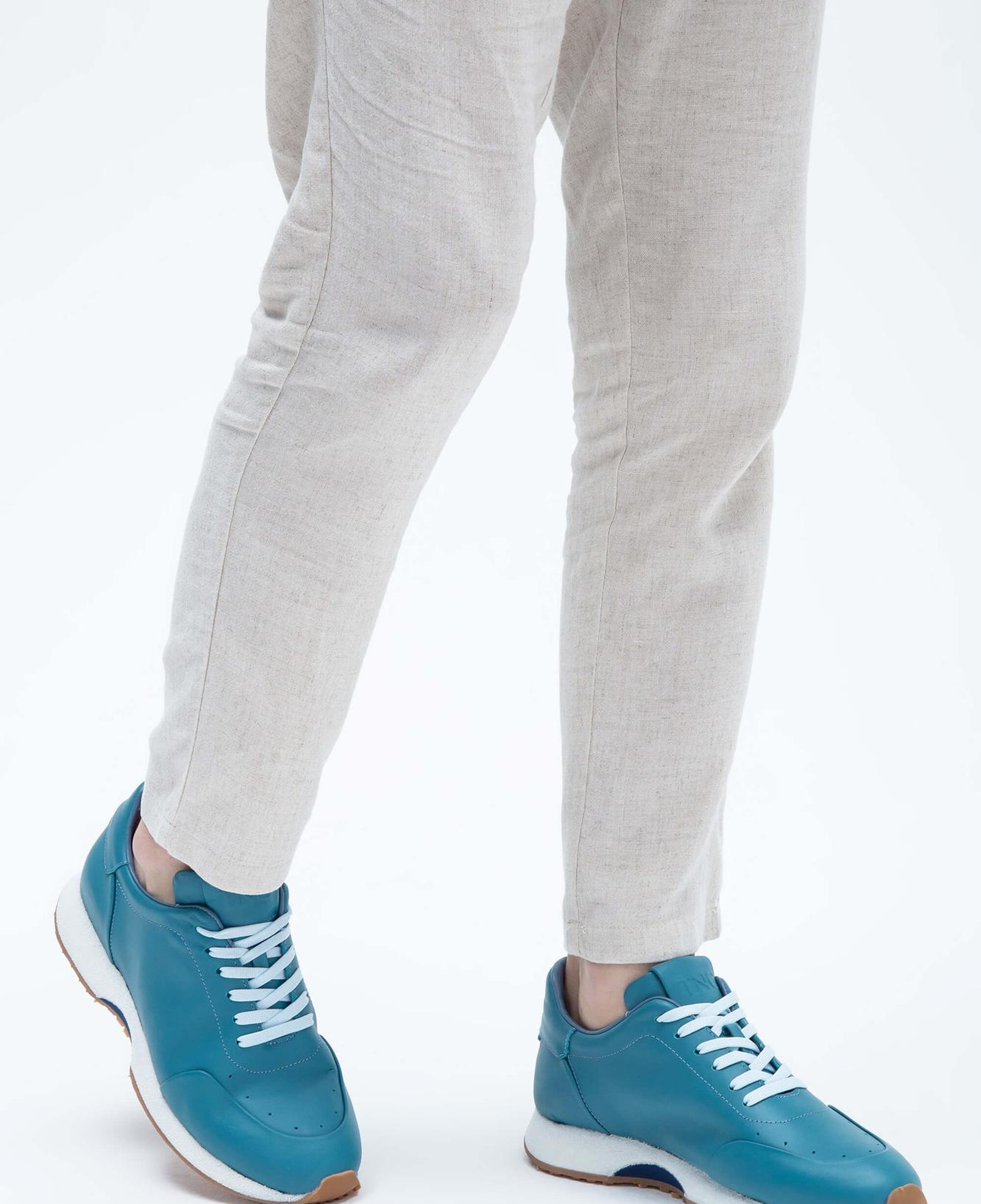 Tamer Tanca Erkek Hakiki Deri Mavi Napa Sneakers & Spor Ayakkabı